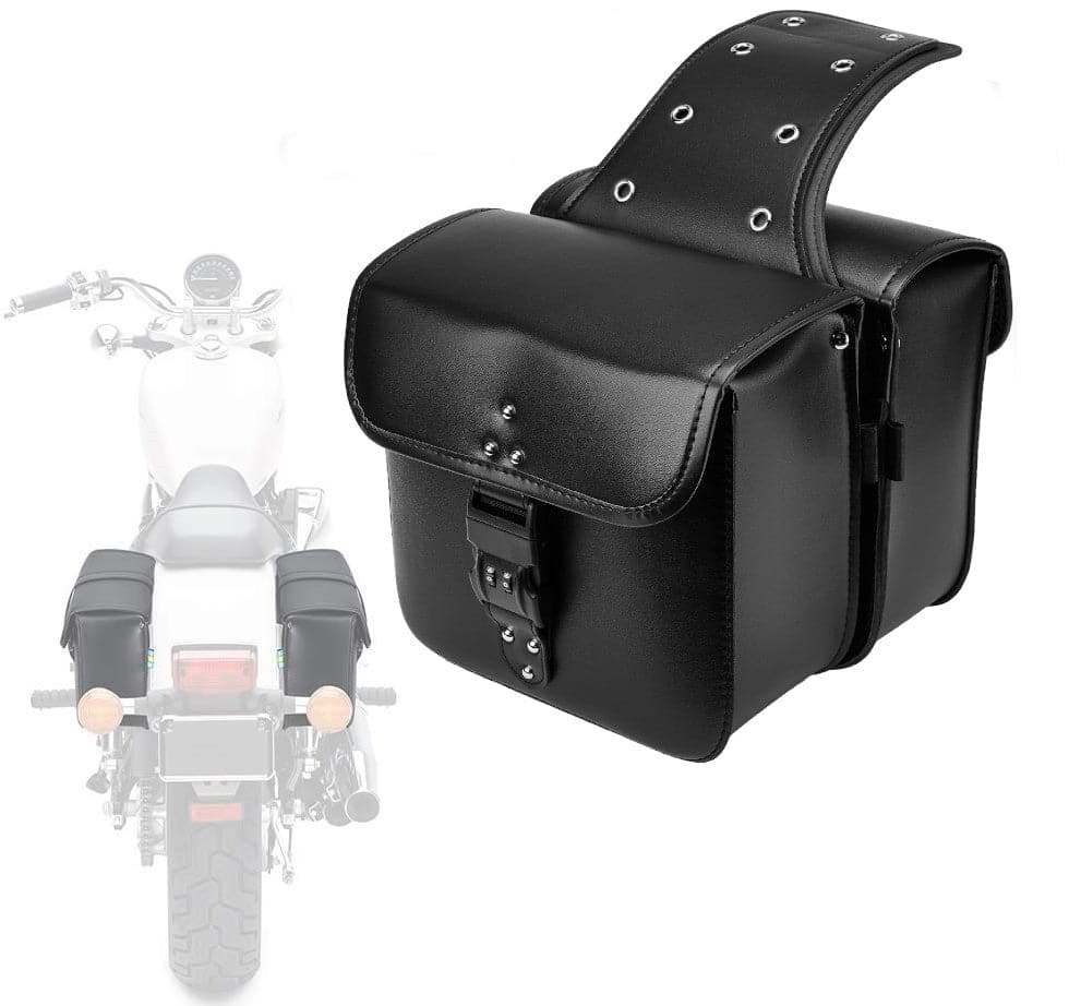 Kemimoto F1801-01801BK borse laterali moto 14L pelle con serratura