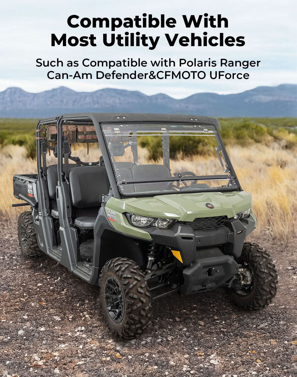 Kemimoto UTV borsa roll-bar canvas con tasche verde army