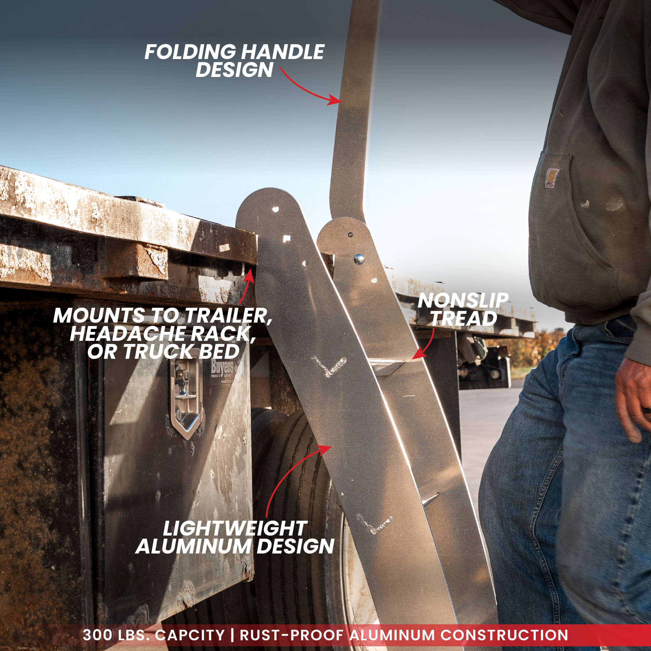GEN-Y Hitch Rub Rail Ladder Scala alluminio 1168 mm 136 kg