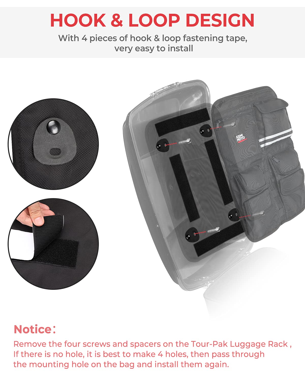 KEMIMOTO Touring organizer coperchio bauletto multi-tasca