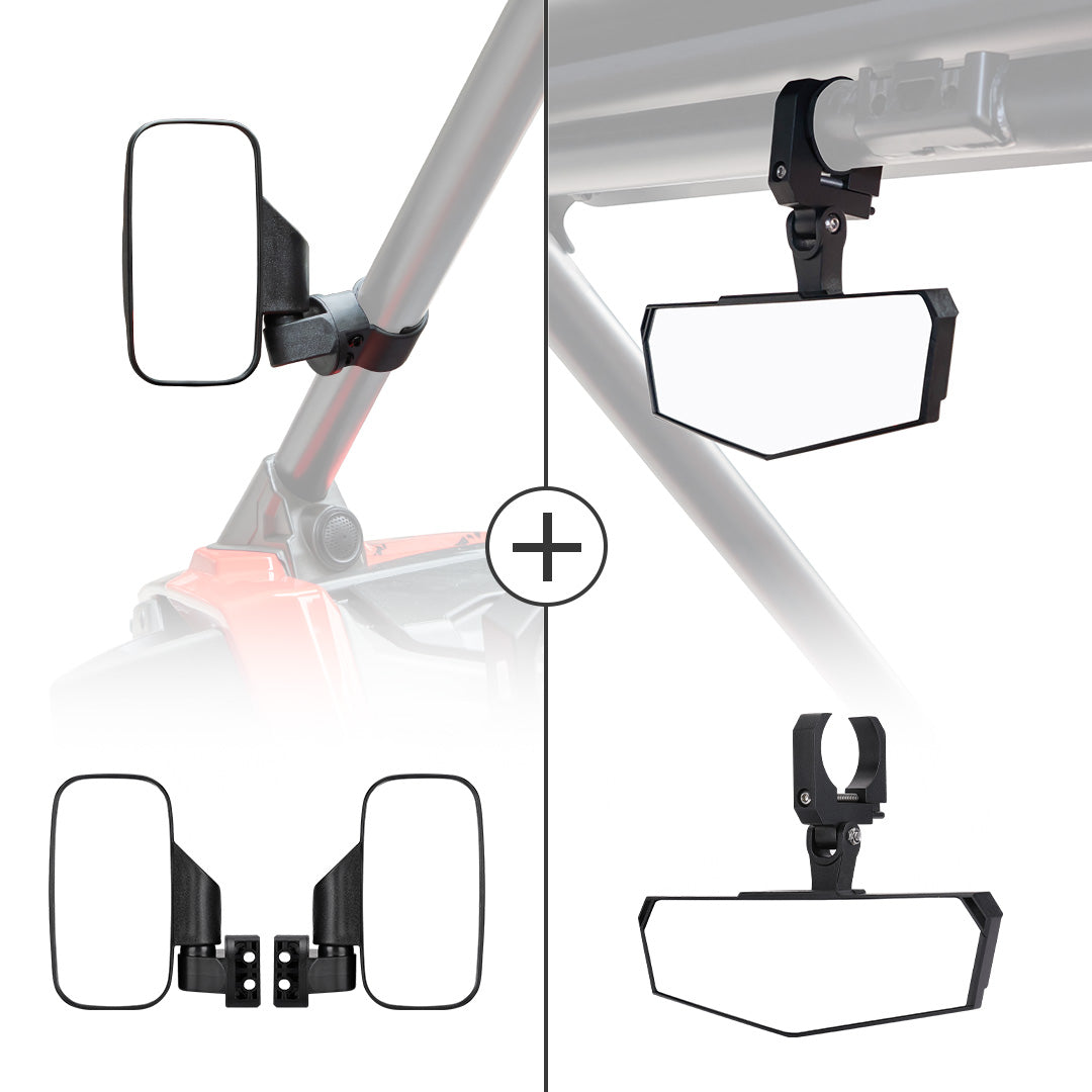 KEMIMOTO Specchi UTV Laterale+Centrale Convessi 1,75-2" 