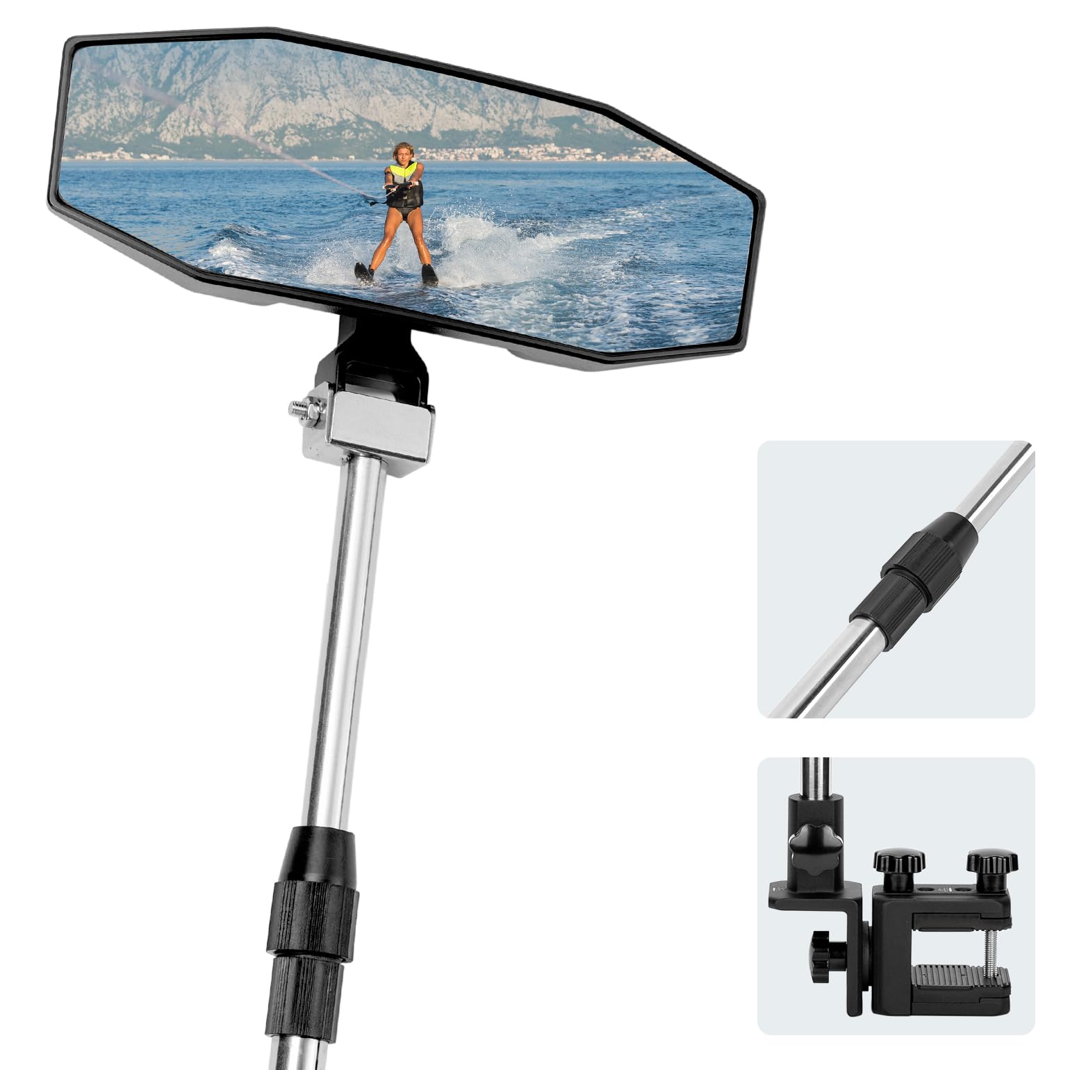KEMIMOTO Specchio Retrovisore Barca 360° Palo 650 mm