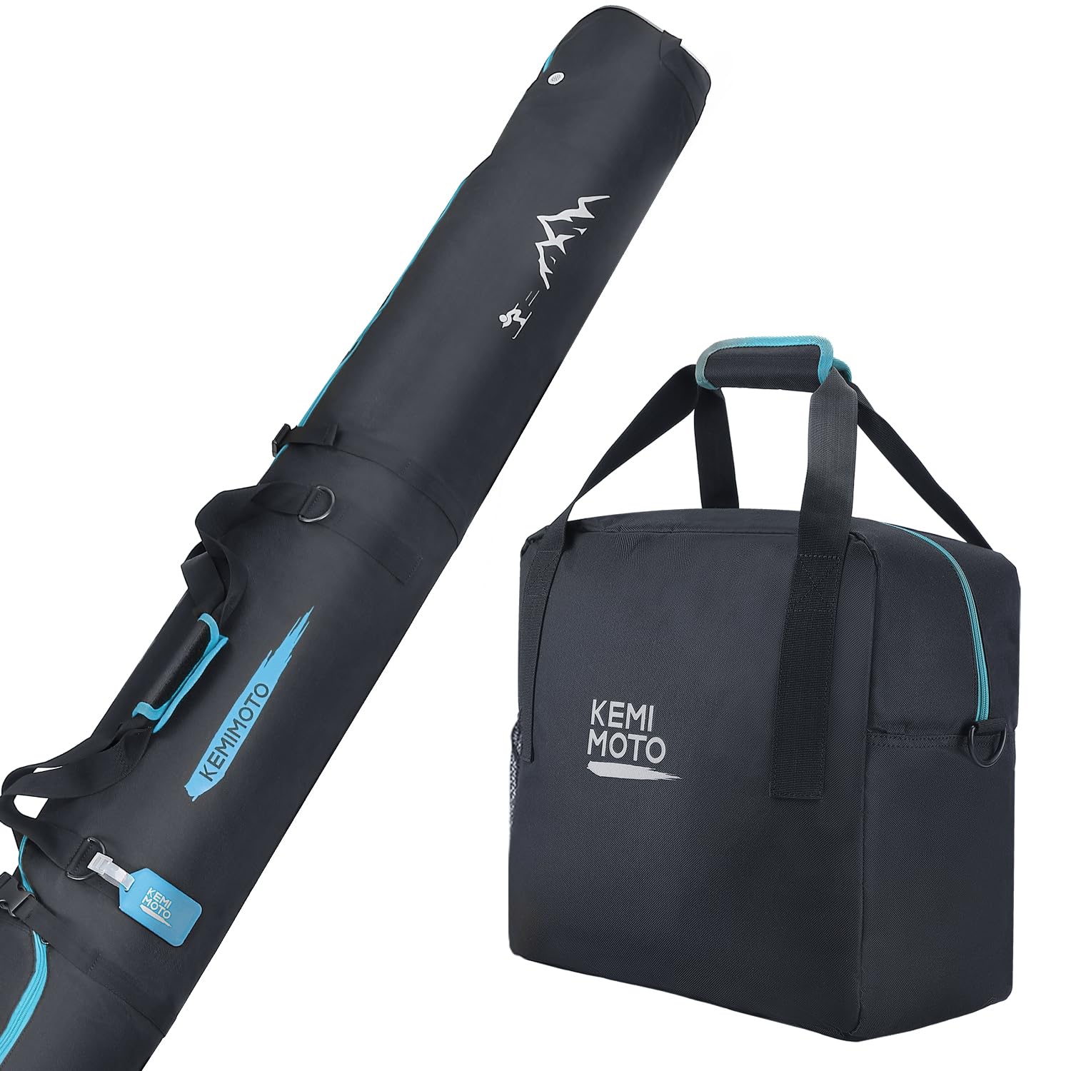 KEMIMOTO sacca sci 200 cm + portascarponi 25 L blu