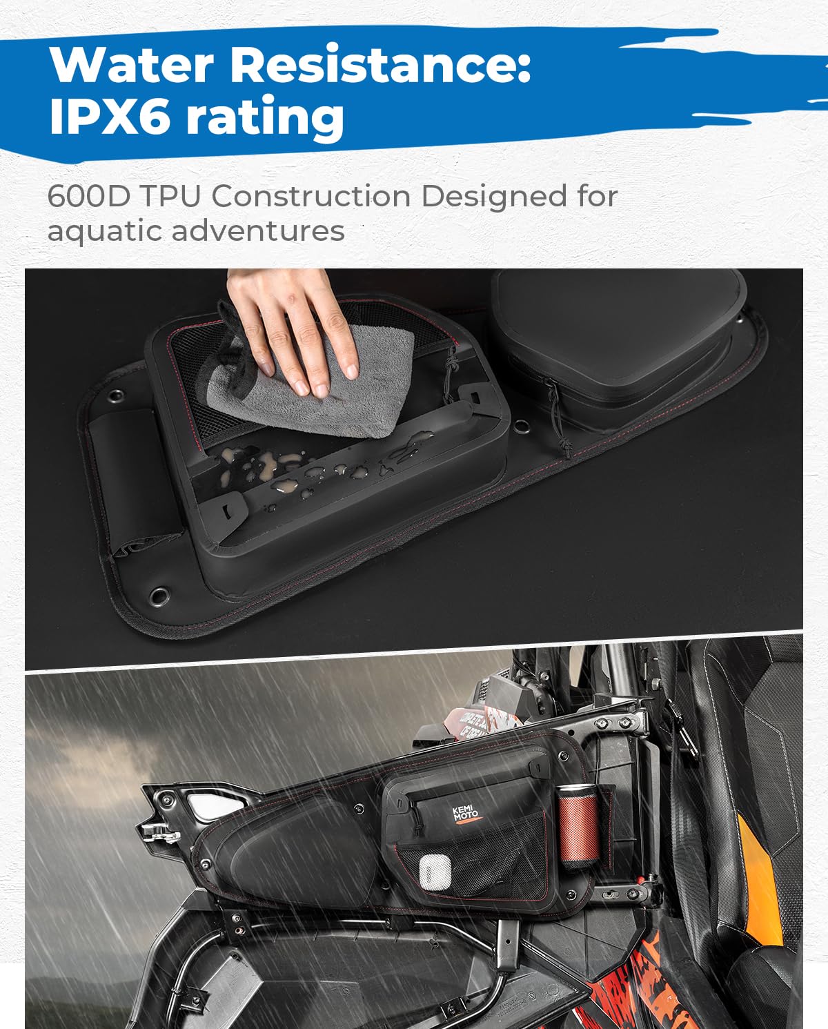 KEMIMOTO RZR borse porta TPU IPX6 anteriori