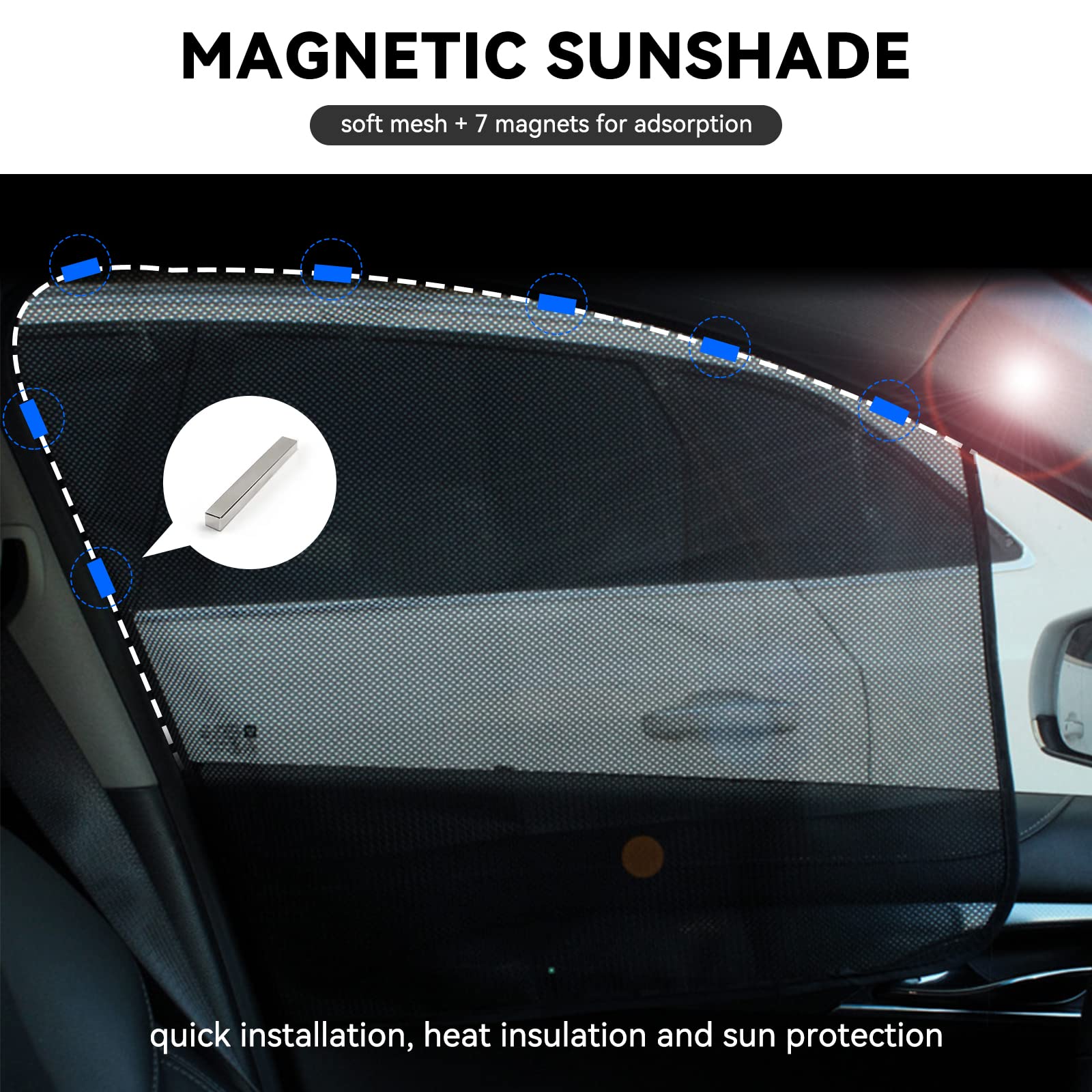 Hapivida Parasole Magnetico Auto 4 Pezzi Rete Anti UV