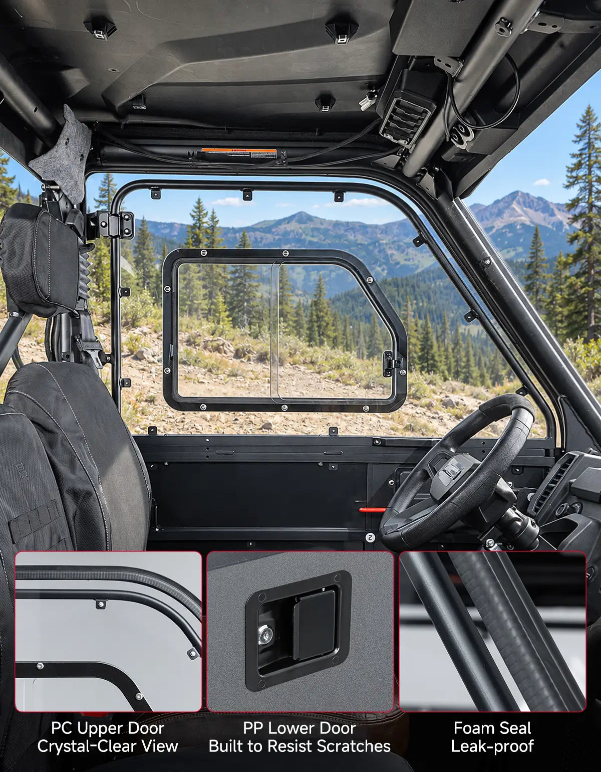 KEMIMOTO UForce U10 Pro portiere rigide con vetro scorrevole