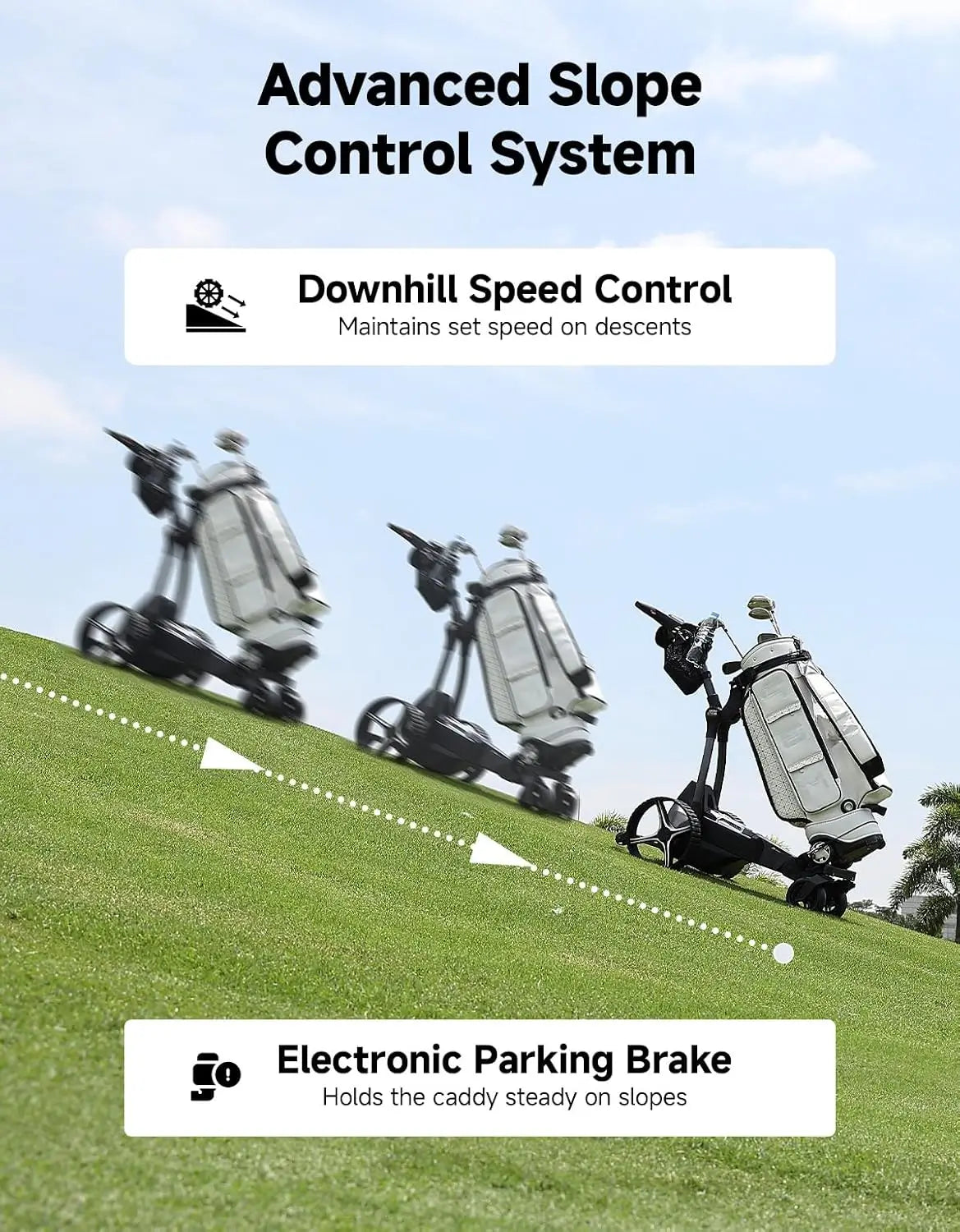KEMIMOTO ApexAI Auto-Follow carrello golf elettrico telecomando