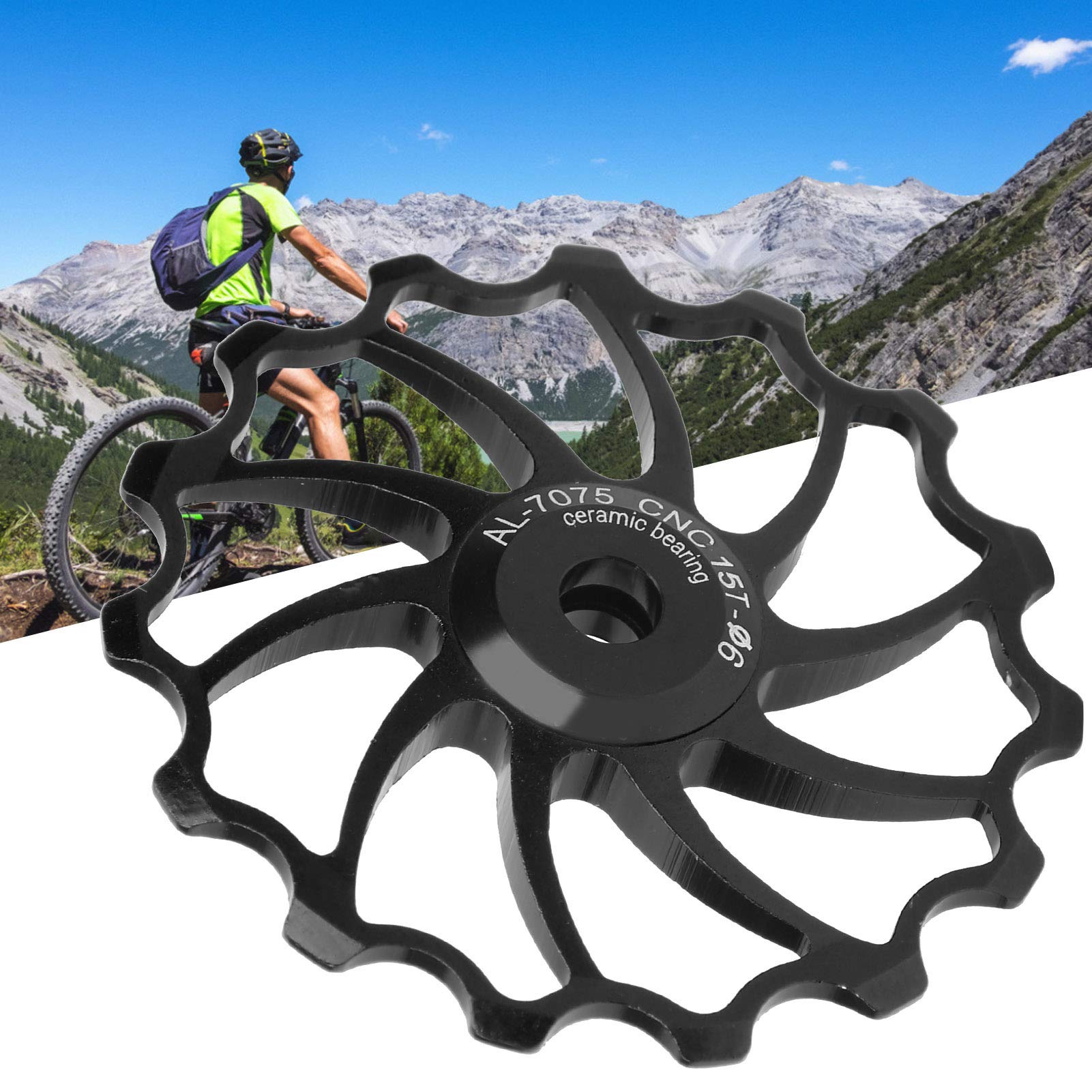 Kuuleyn Puleggia Deragliatore Posteriore Bici 15T Nero Ceramica