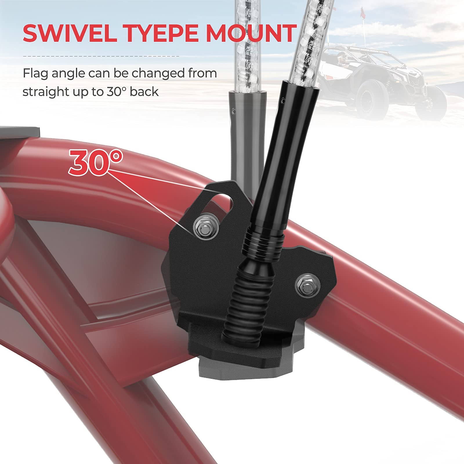 KEMIMOTO Maverick X3 supporti whip light acciaio 2 pezzi