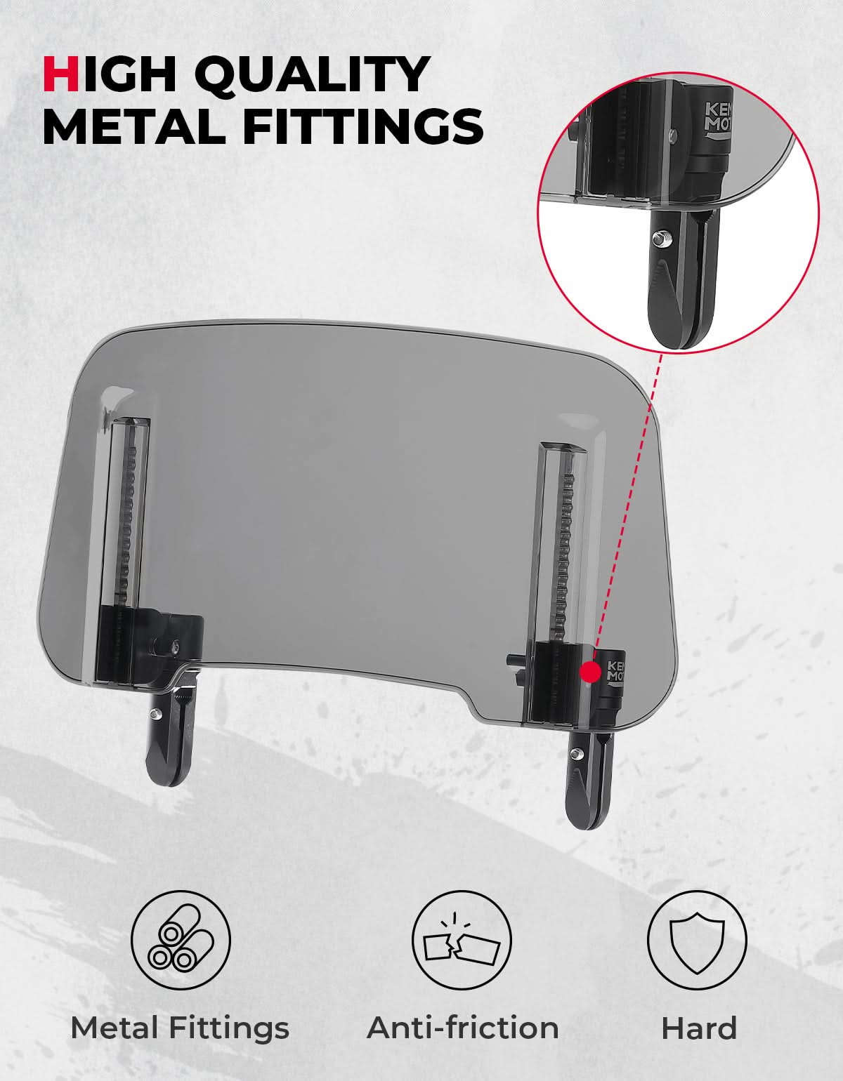 KEMIMOTO Deflettore Parabrezza Moto Universale Alluminio Regolabile