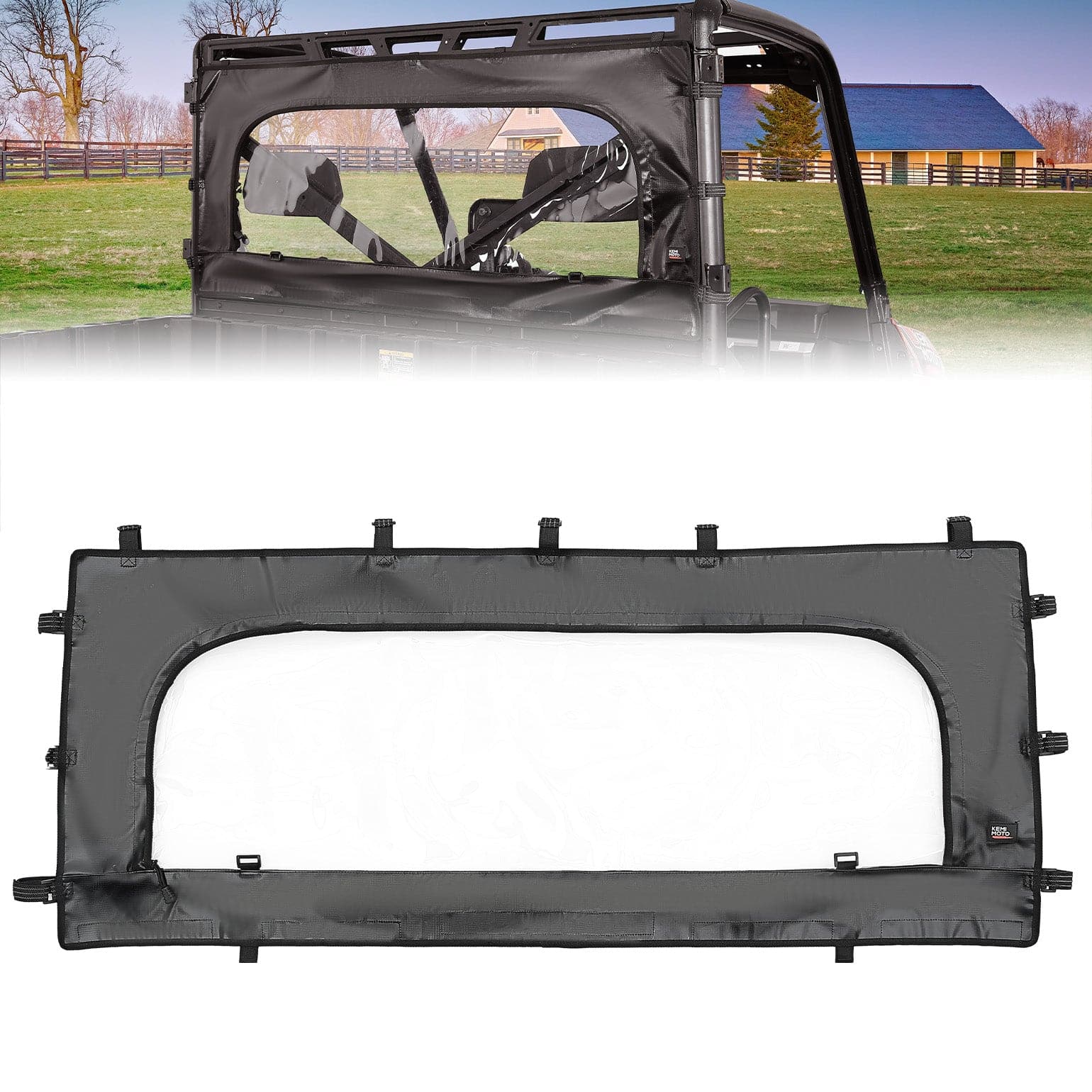 KEMIMOTO Ranger XP 1000 Lunotto Posteriore con Zip PVC