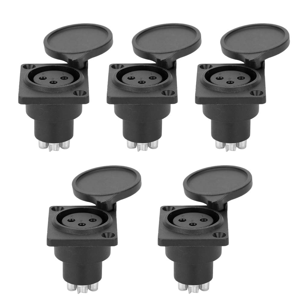 AOWINHIT Presa XLR 3 Pin da Pannello Set 5 Pezzi Nero
