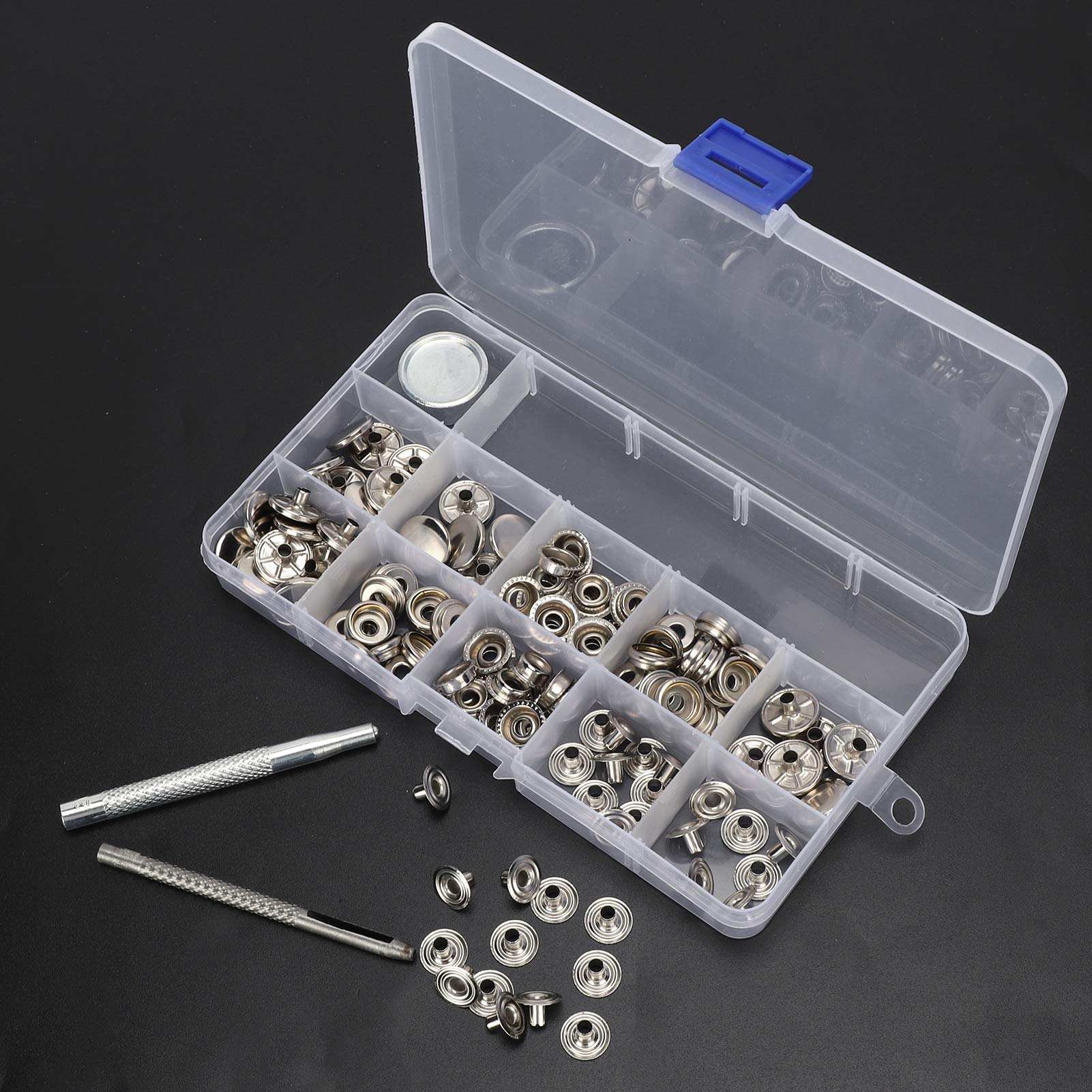 Kuuleyn Bottoni a Pressione Argento Kit 123 Pezzi Pinza