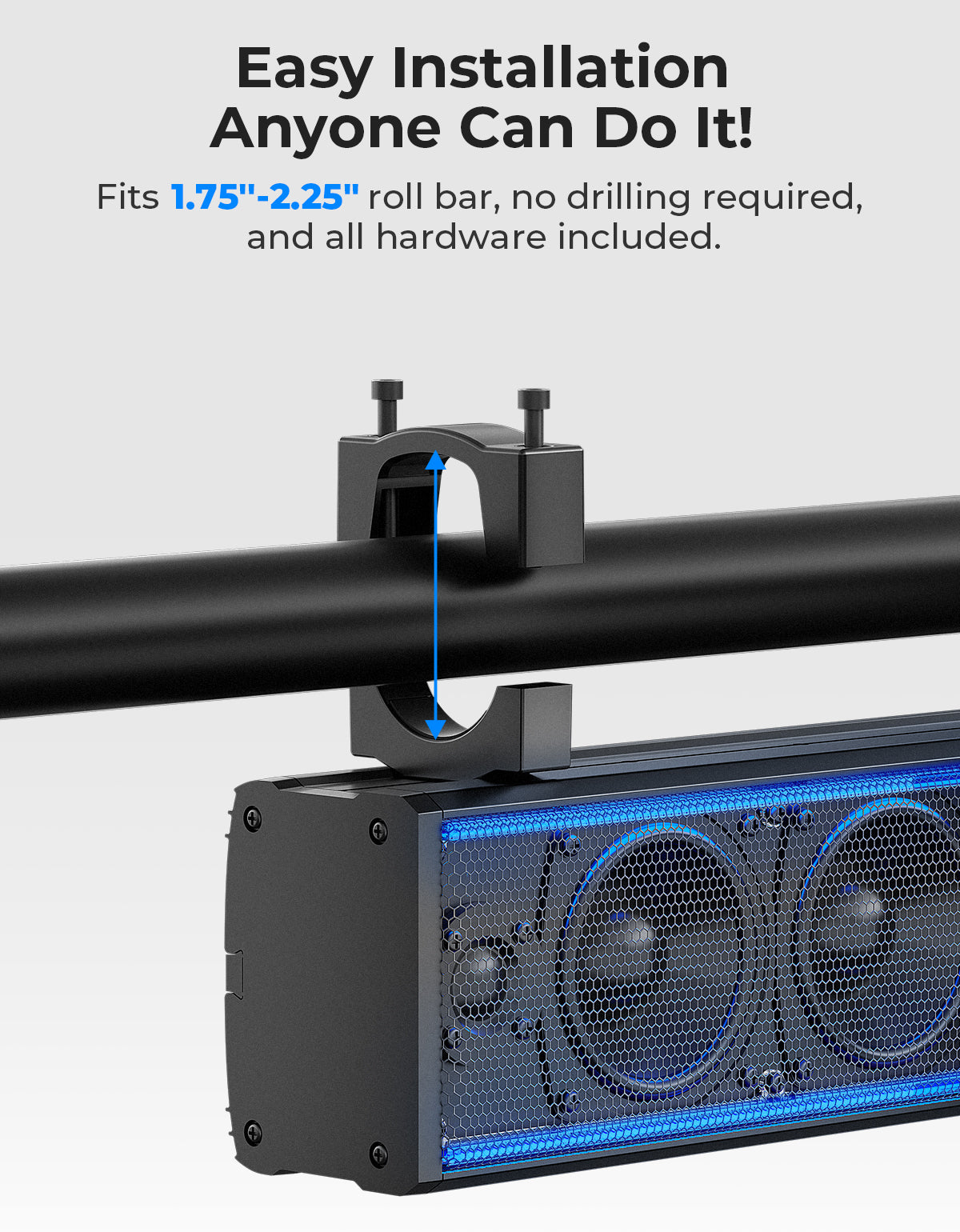 Kemimoto Soundbar UTV 26 pollici Bluetooth 500W RGB IP65