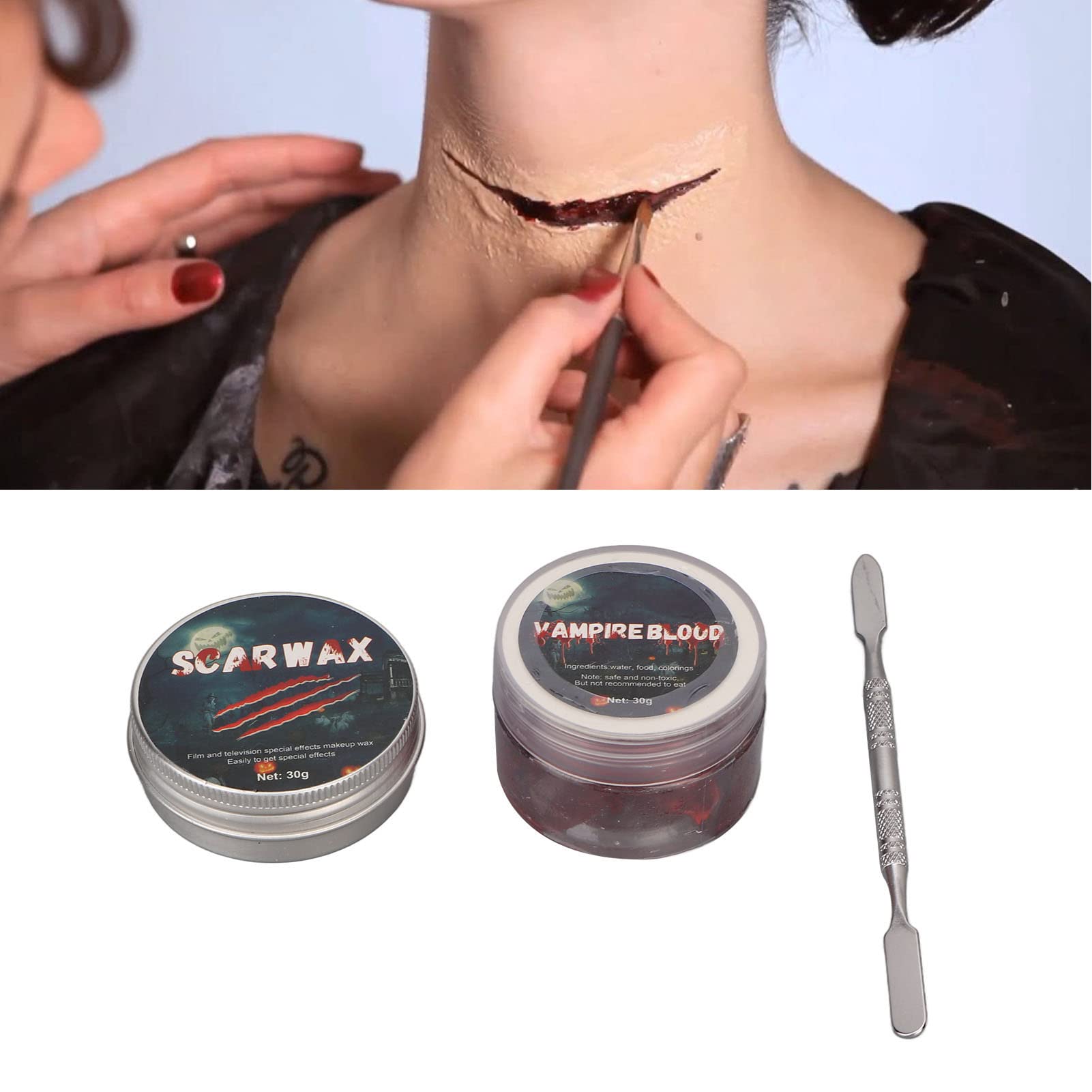 Kuuleyn Kit Trucco SFX Halloween Cera Cicatrici Sangue Finto