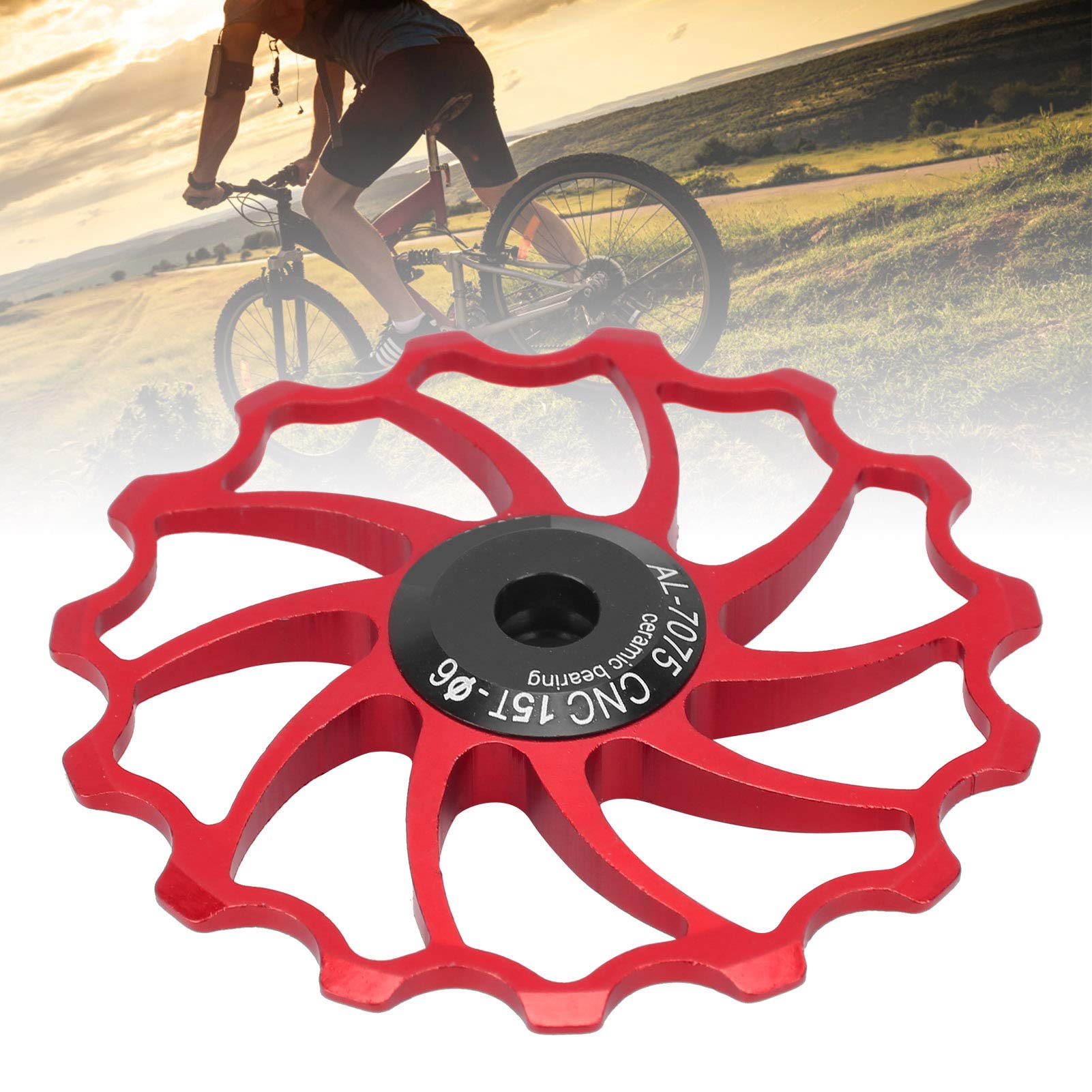 Kuuleyn Puleggia Cambio 15T Rotellina Ceramica Rosso
