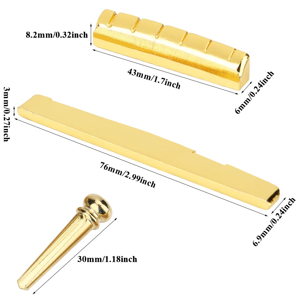 Kuuleyn Sella Dado Ponte Chitarra Ottone 6 Corde