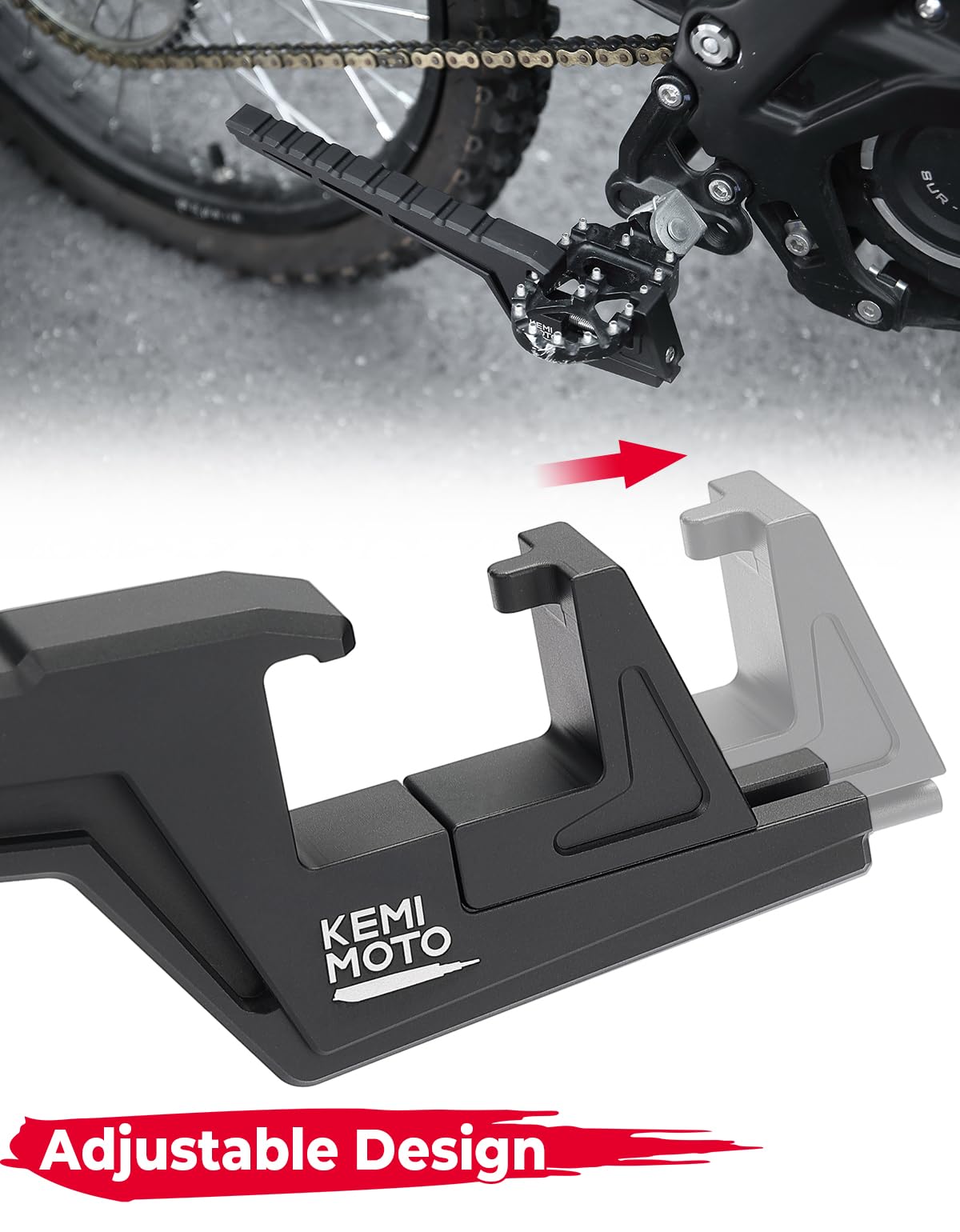 KEMIMOTO Pedane Passeggero Universali Moto Enduro Alluminio