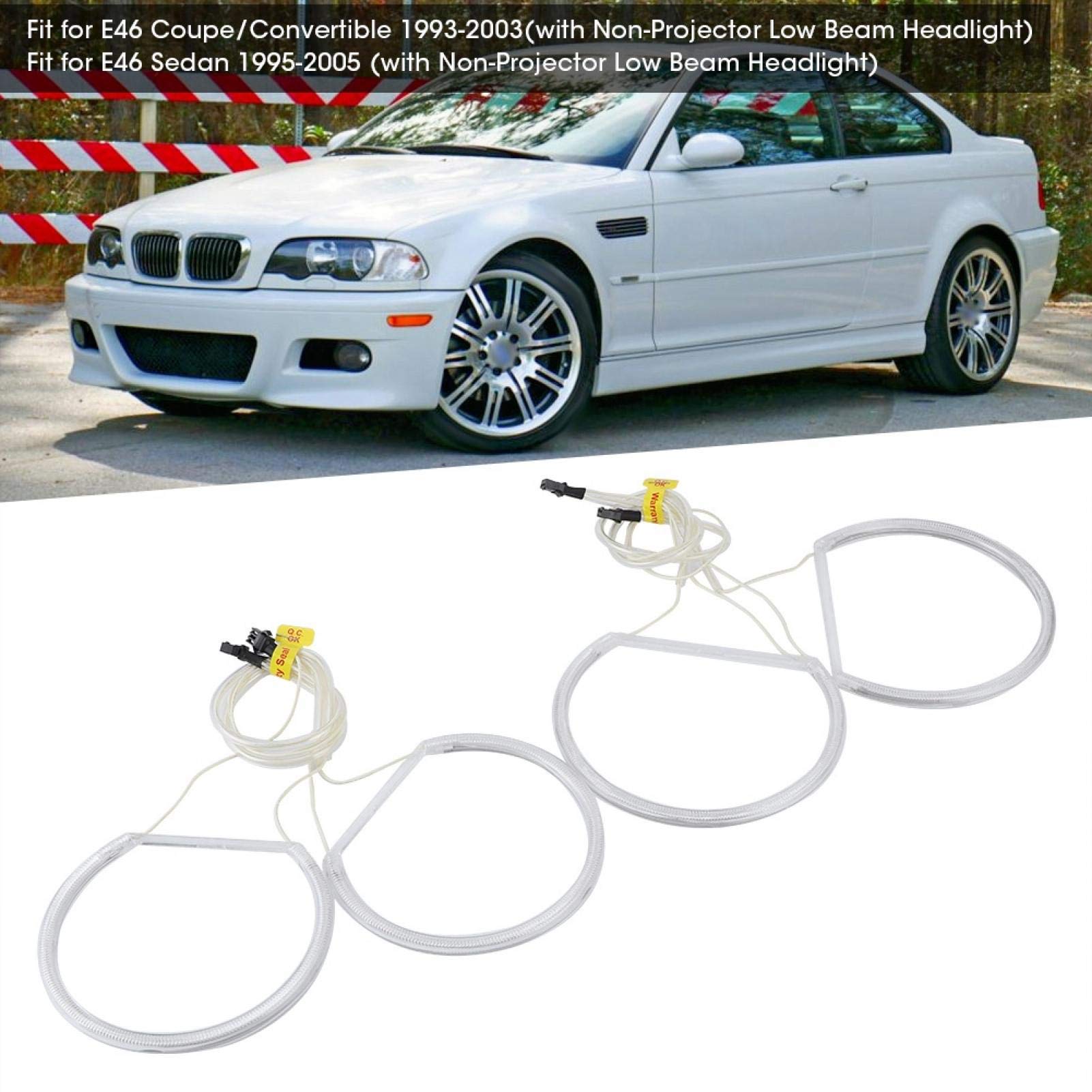 Kuuleyn Angel Eyes CCFL bianchi 12V 131+146 mm 4 pezzi