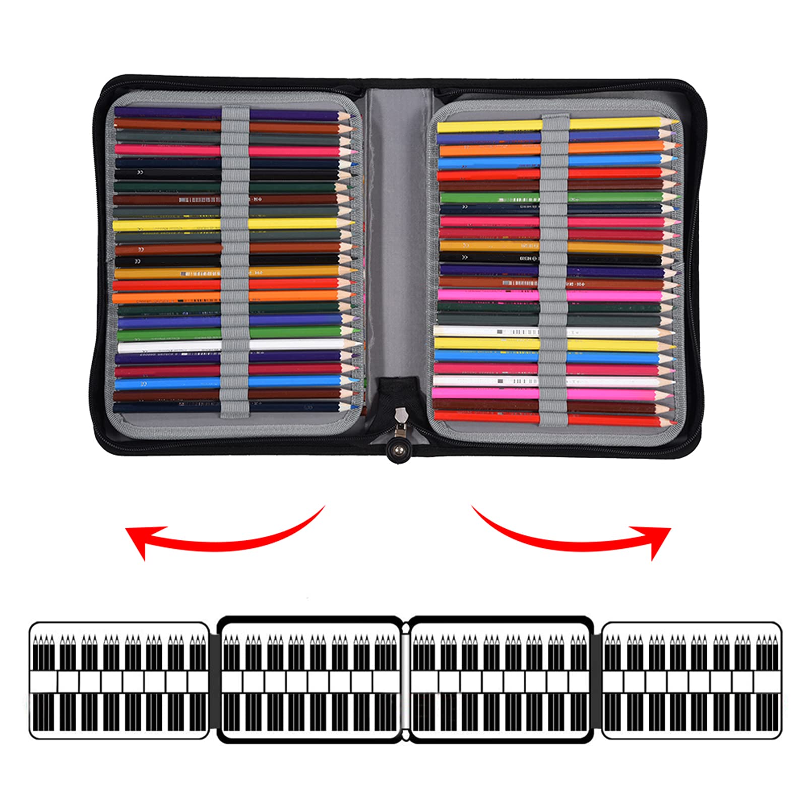 Hapivida astuccio matite 150 posti PU viola con maniglia