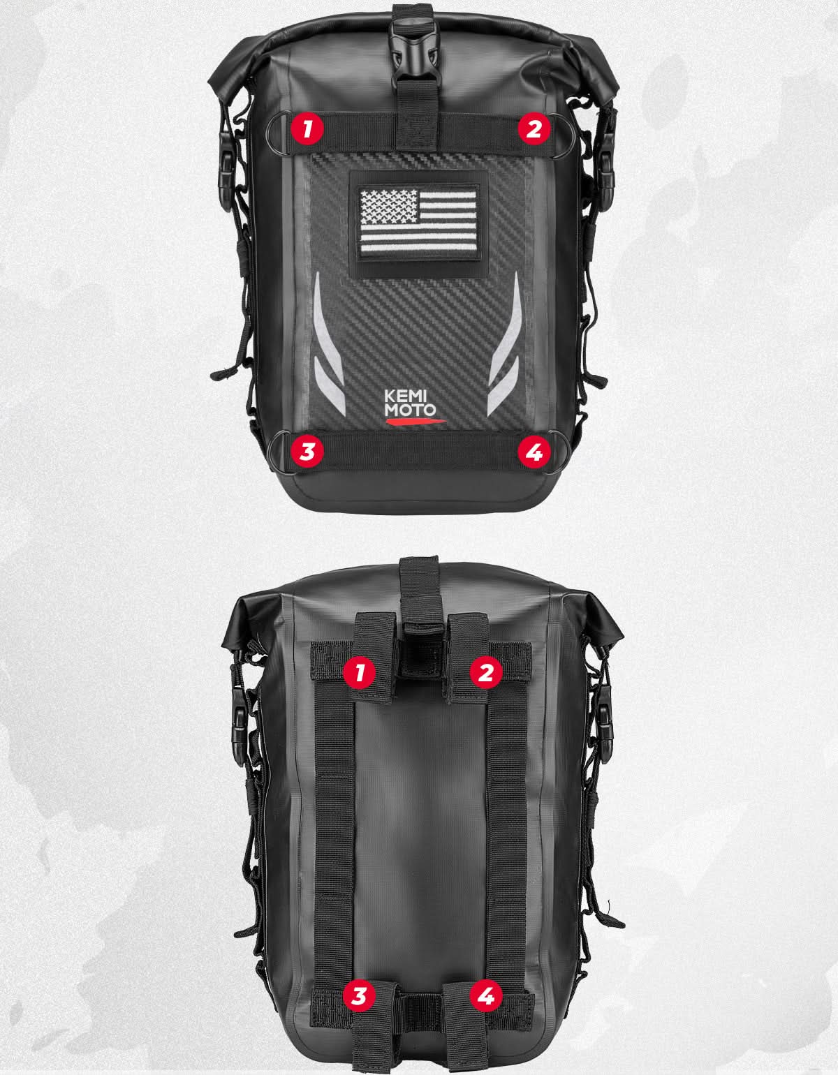 Kemimoto Borsa Codone Moto Impermeabile 6,5L Grigia