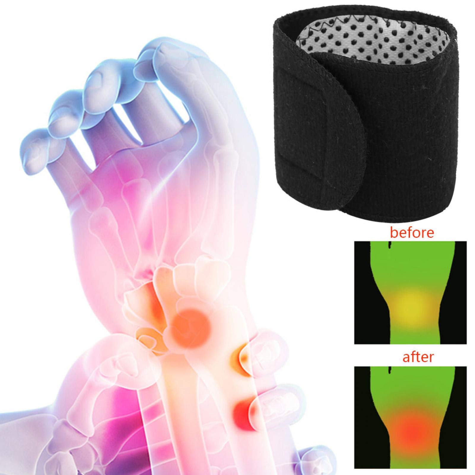 Kuuleyn Polsino Autoriscaldante Magnetico Paio Unisex Nero