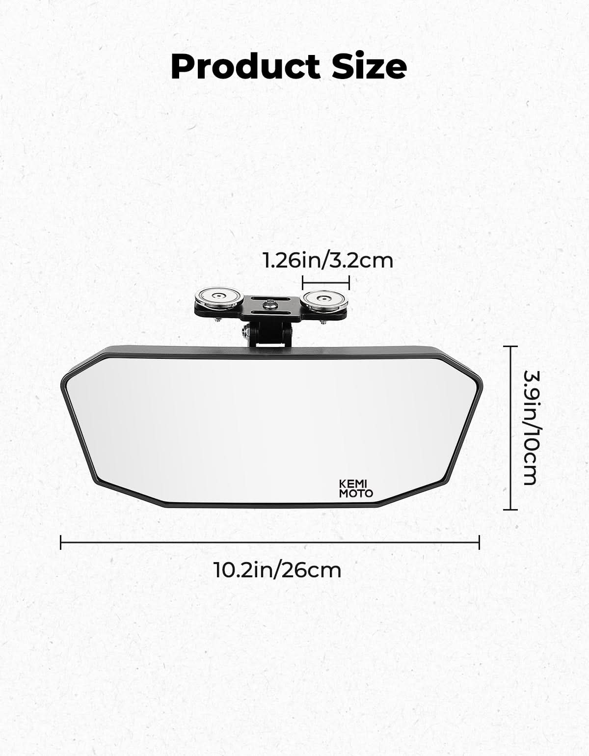 KEMIMOTO Specchietto magnetico UTV grandangolare universale