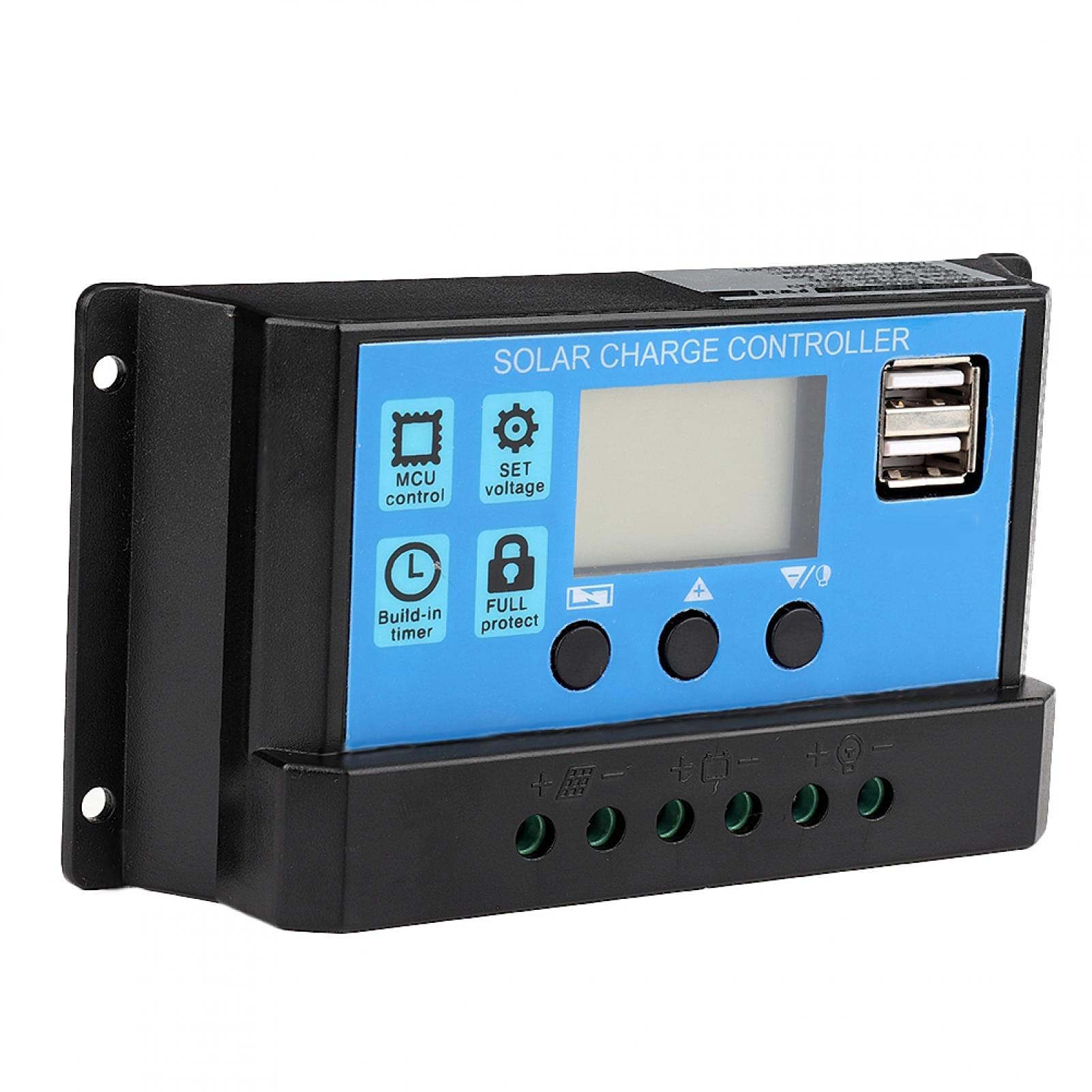 Kuuleyn Regolatore Carica Solare PWM 30A LCD USB 12V 24V