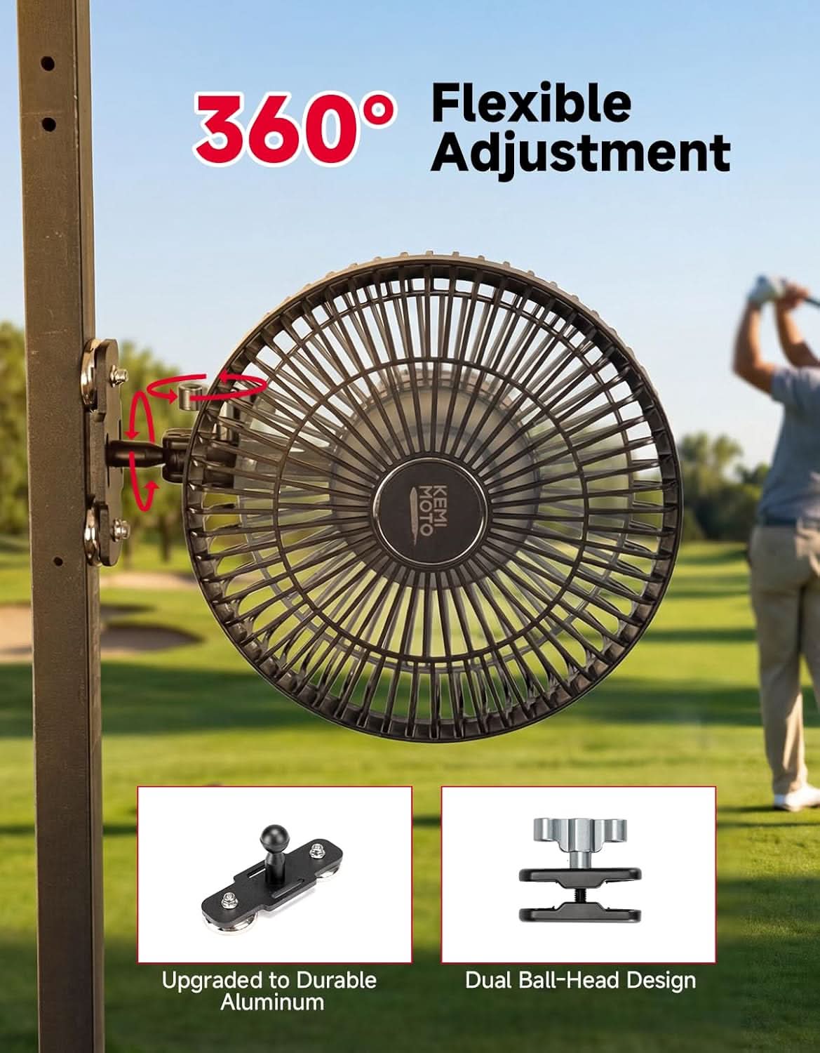 KEMIMOTO ventilatore magnetico 8 pollici USB 2 pezzi