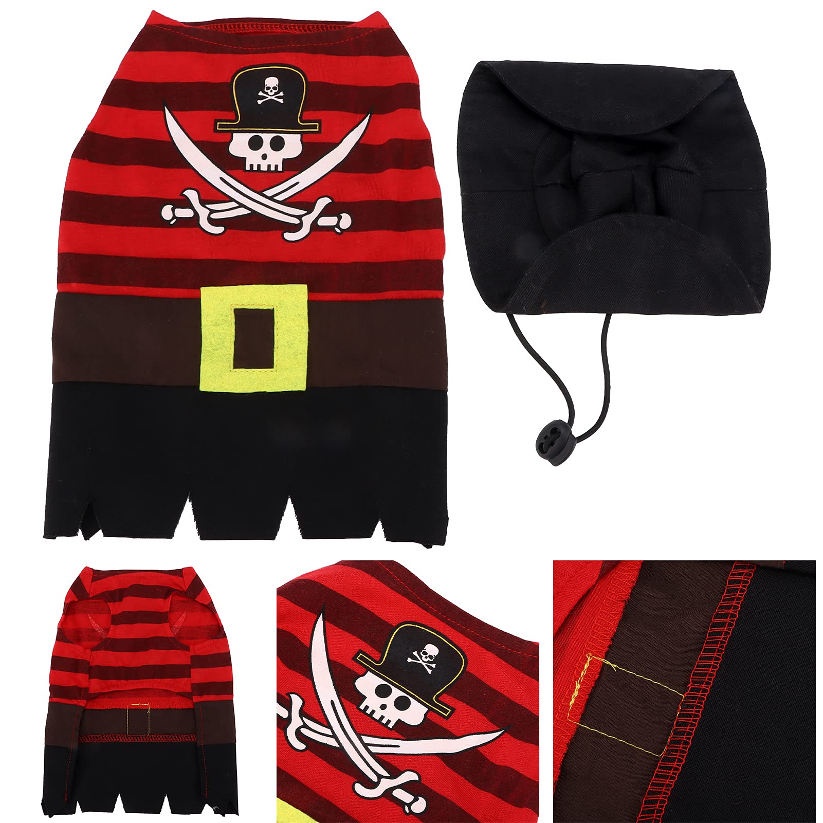 Kuuleyn Costume Pirata per Cani XL in Poliestere Lavabile