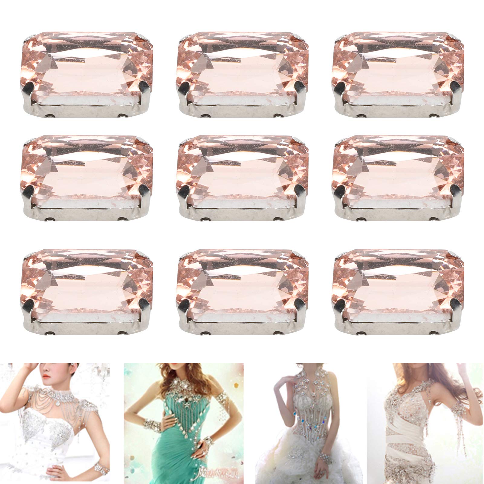Hapivida Strass da Cucire 13x18mm A 20 Pezzi Vetro
