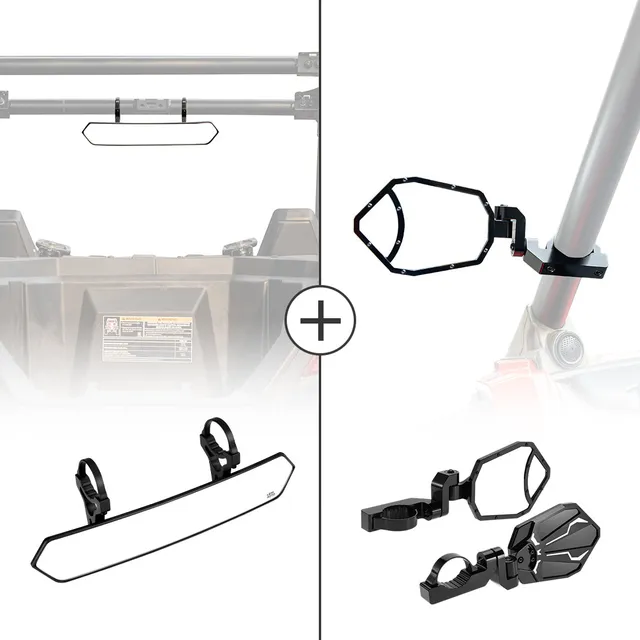 KEMIMOTO kit specchi centrale + laterali UTV barra 42-51 mm