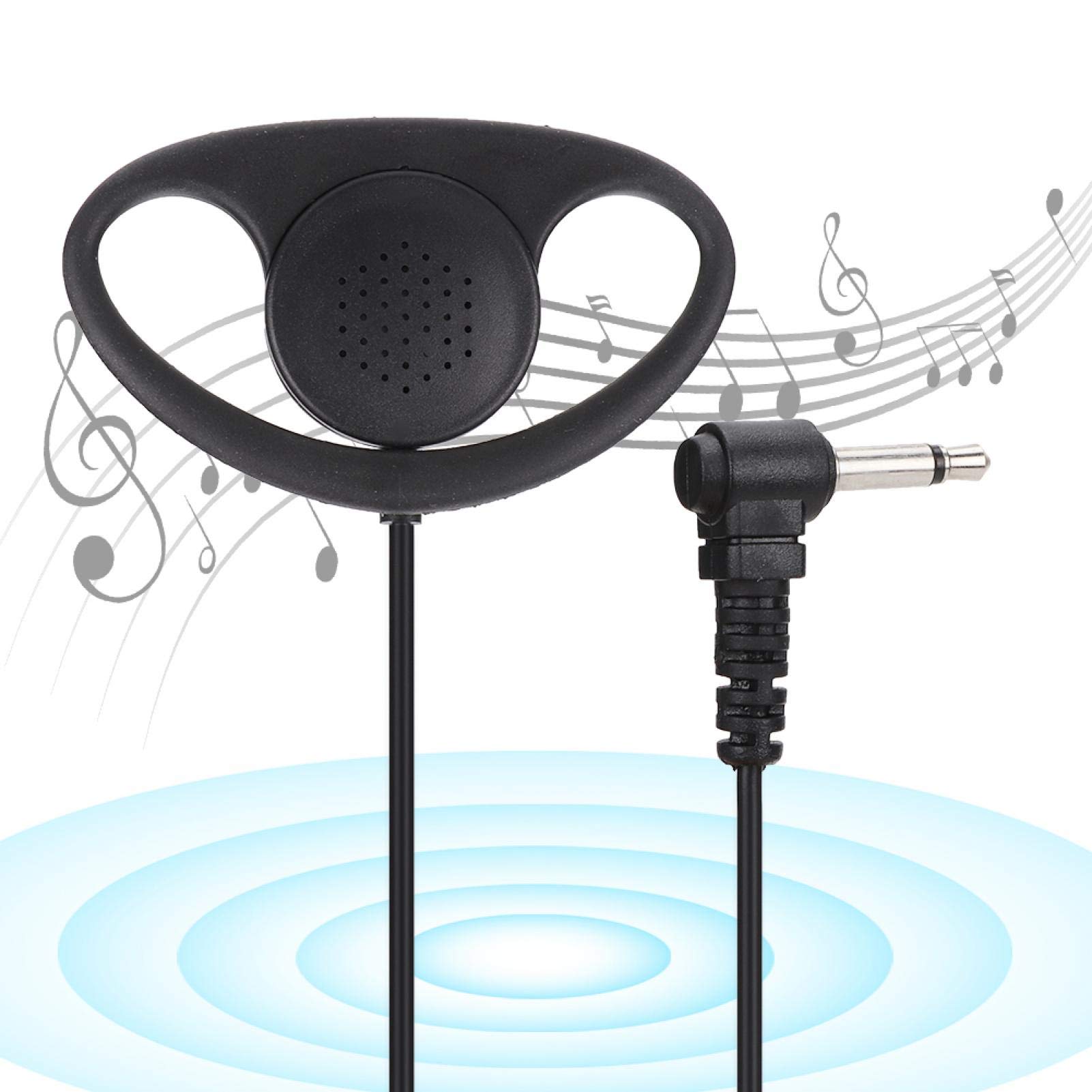 Kuuleyn Auricolare Forma D Radio Jack 3,5 mm 5 pz Nero