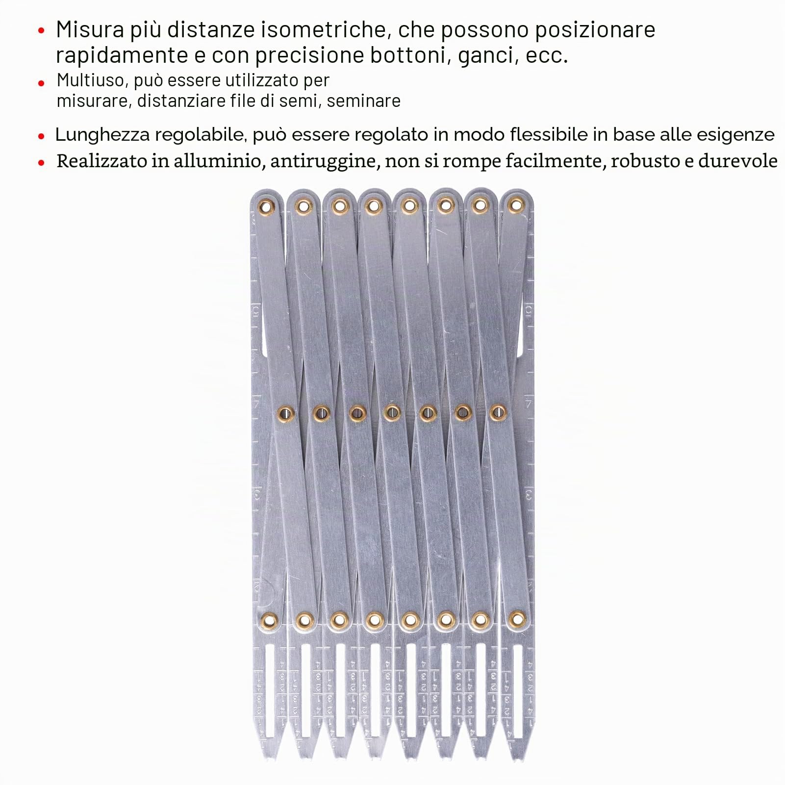 Hapivida Calibro Cucire Espandibile Alluminio Equidistante