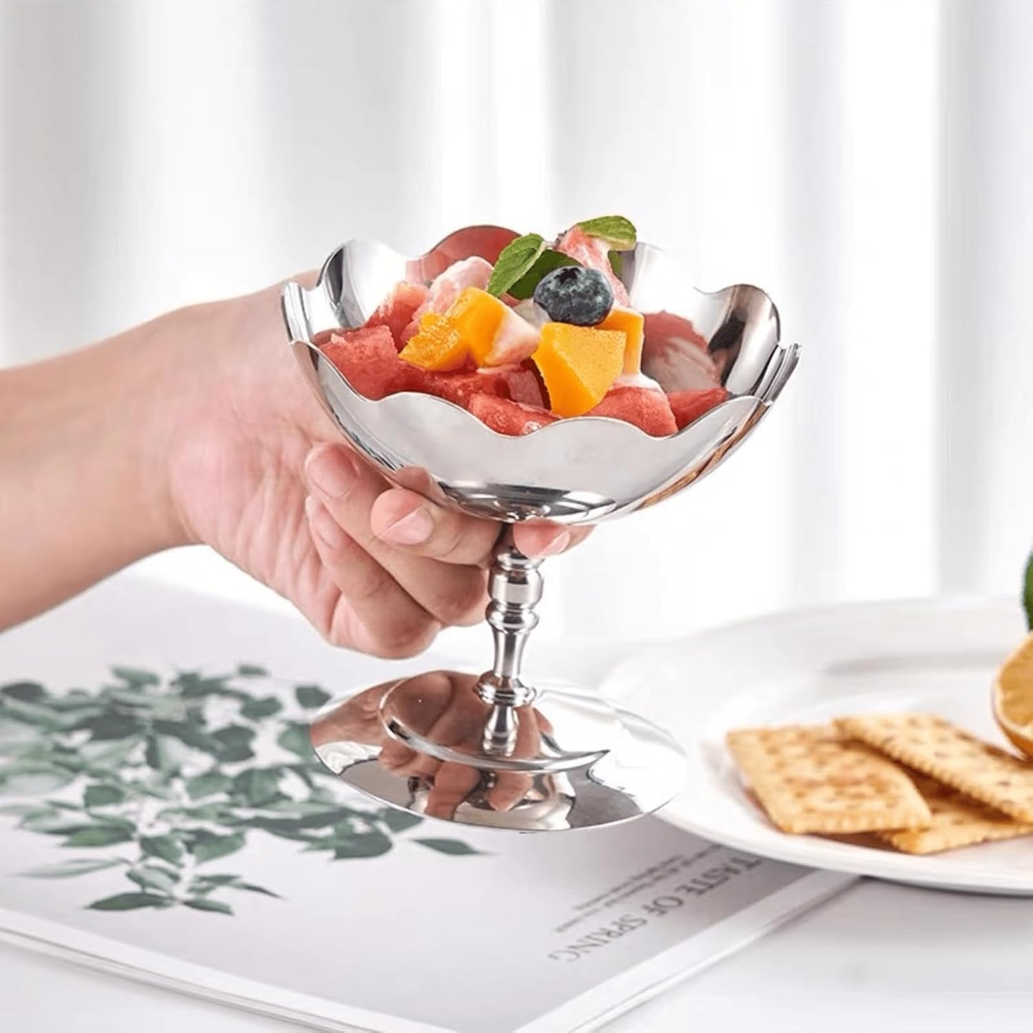 Hapivida coppa dessert acciaio inox con base set 2 pezzi gelato