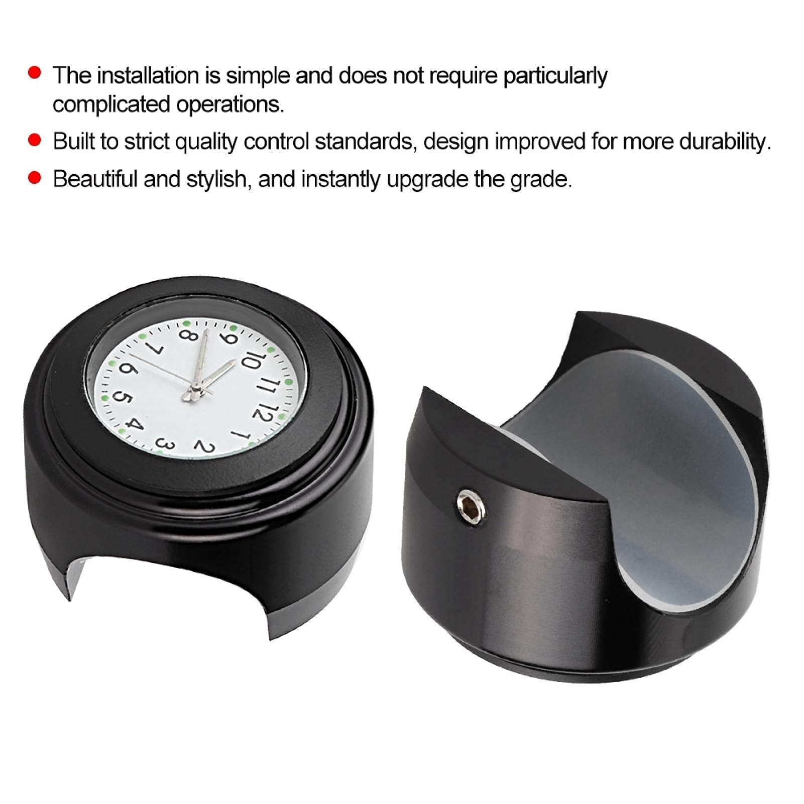 Kuuleyn Orologio Manubrio Moto Quarzo Bianco Impermeabile