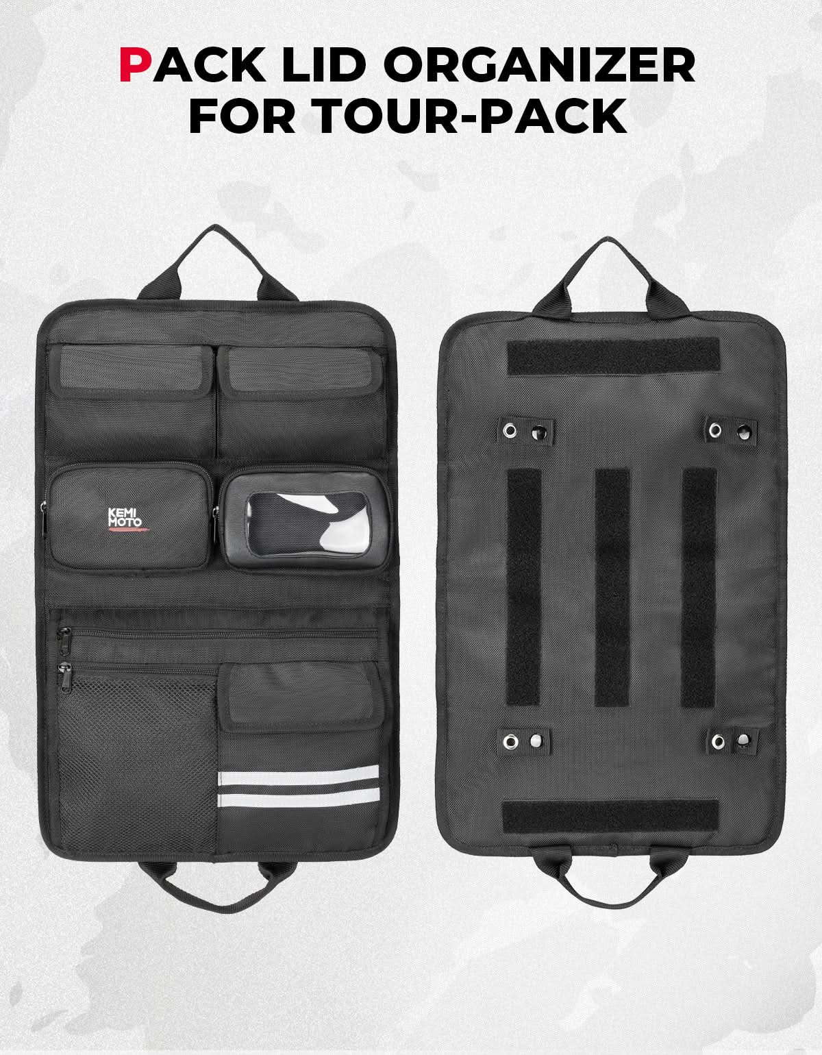 KEMIMOTO 2501 organizer coperchio tour pack multi-tasche