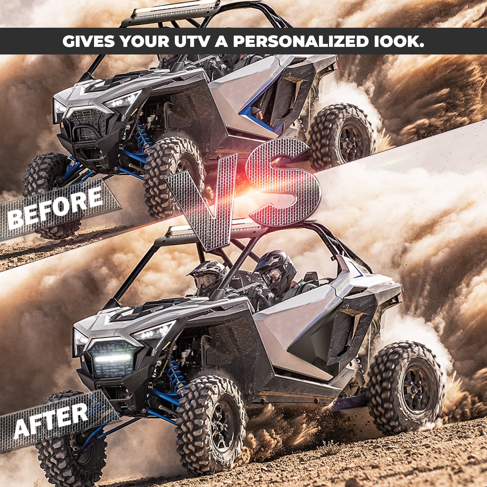 KEMIMOTO RZR PRO XP griglia anteriore mesh con barra LED
