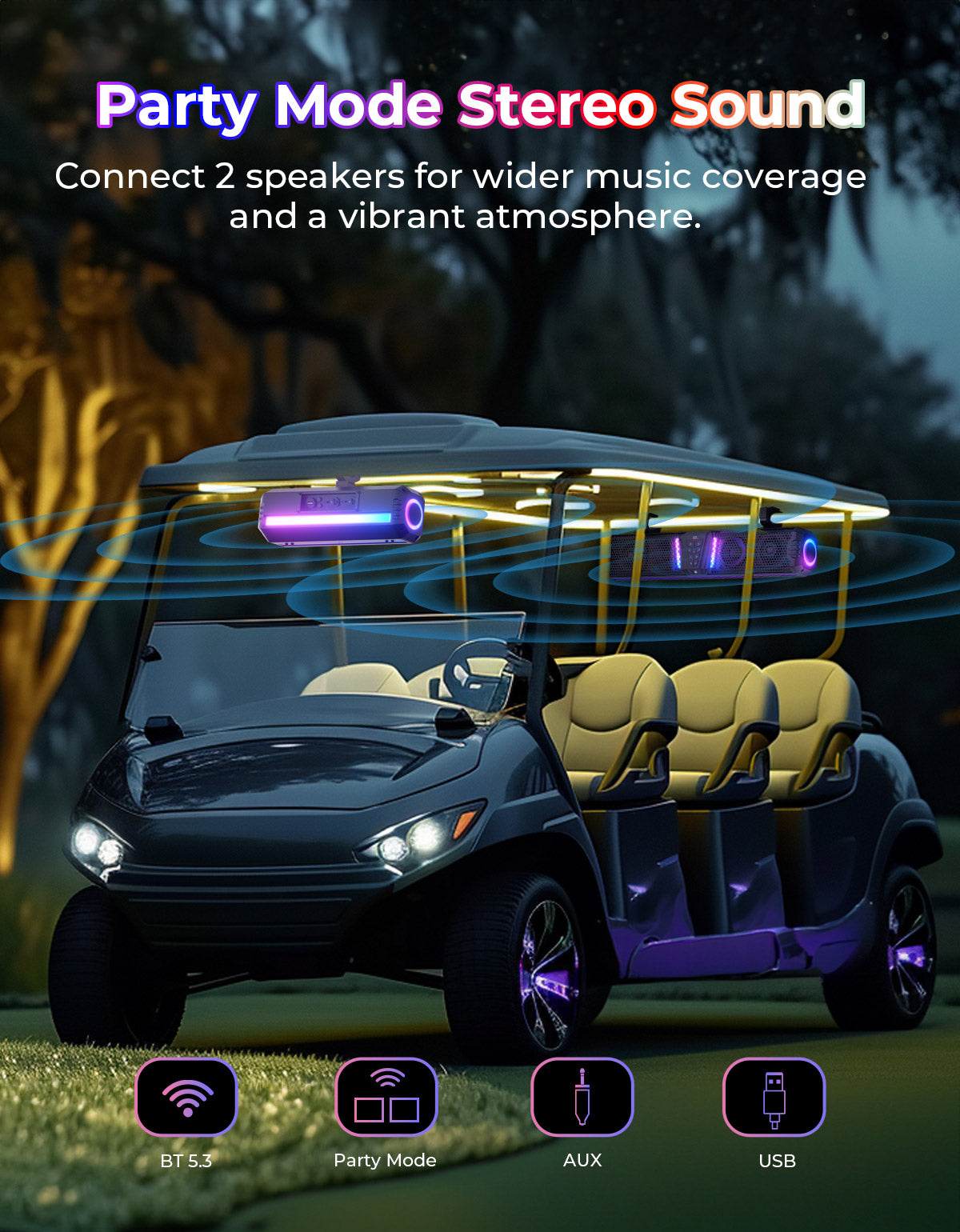 KEMIMOTO Midnight 60 soundbar UTV 26 pollici bluetooth RGB