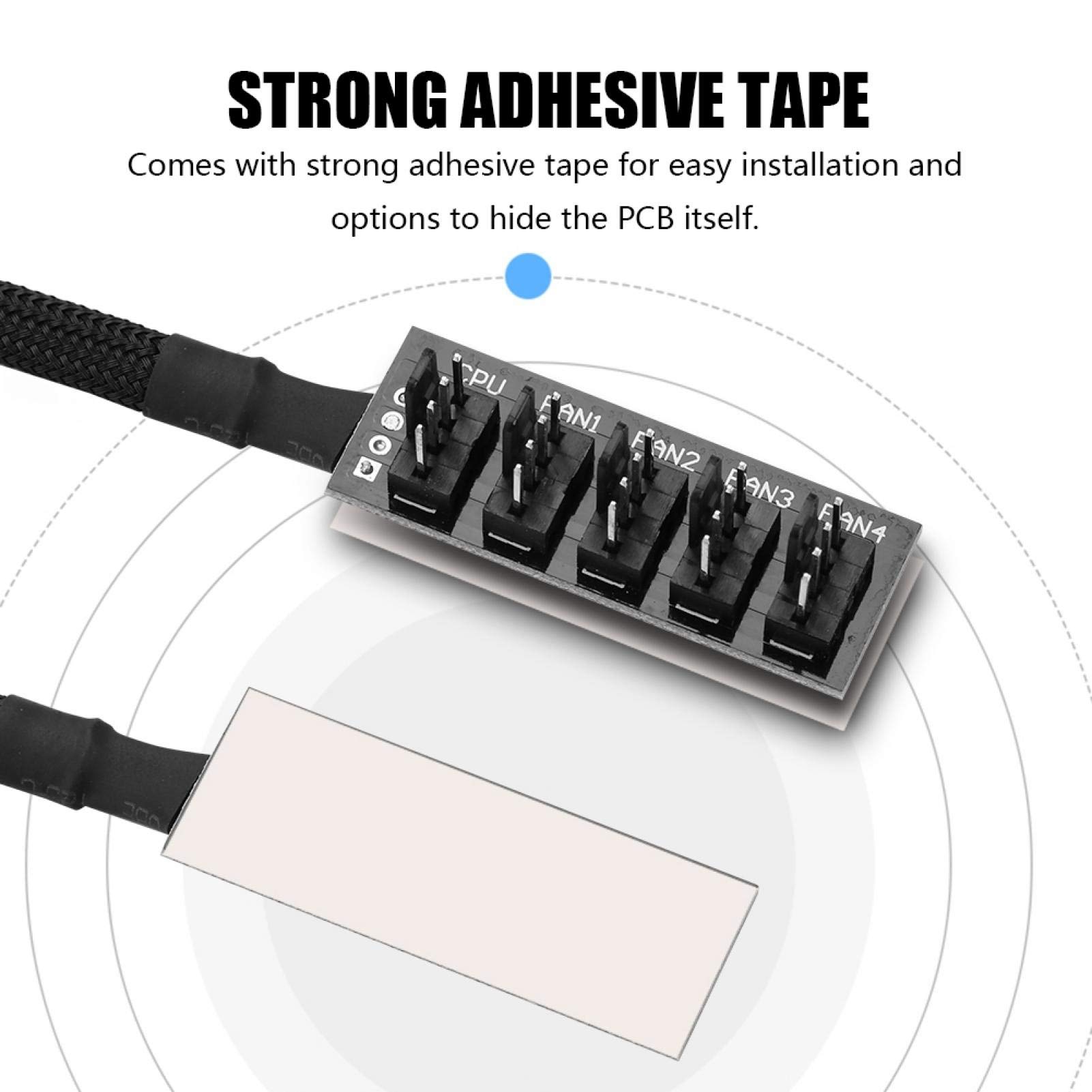 Kuuleyn Hub Splitter Ventola PWM 4 Pin 1 a 5 Porte