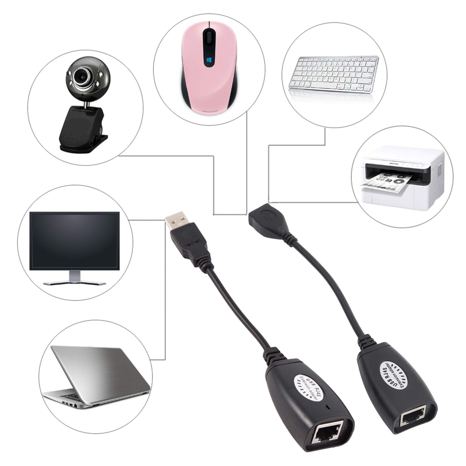 Kuuleyn Adattatore USB-RJ45 estensore rete Cat5 nero