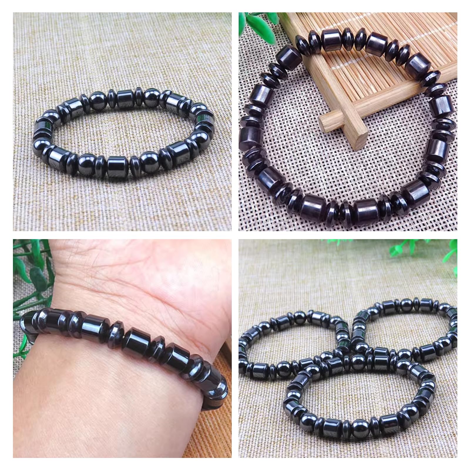 Hapivida Ematite bracciale magnetico elastico