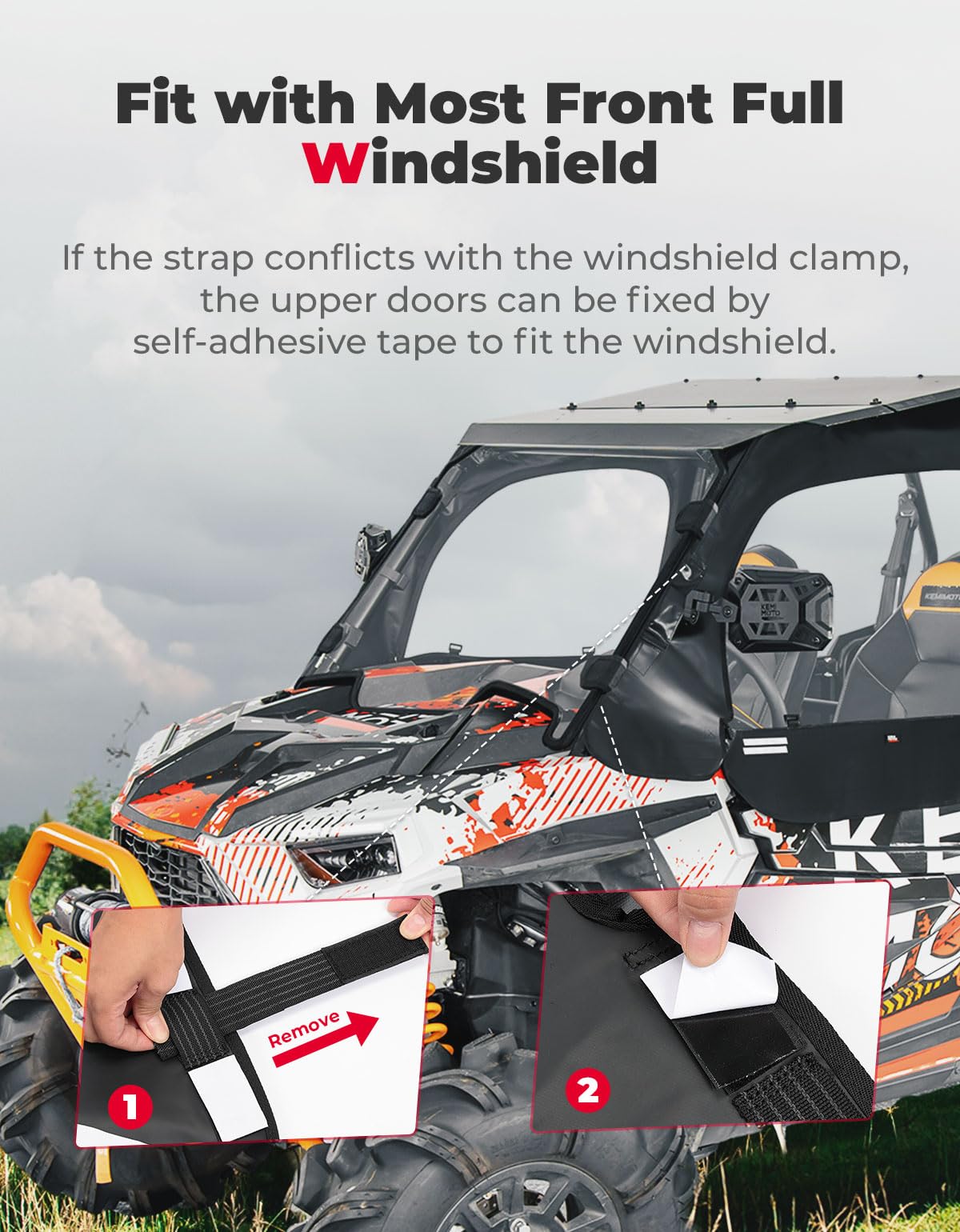 KEMIMOTO RZR XP 4 1000 porte superiori morbide nere