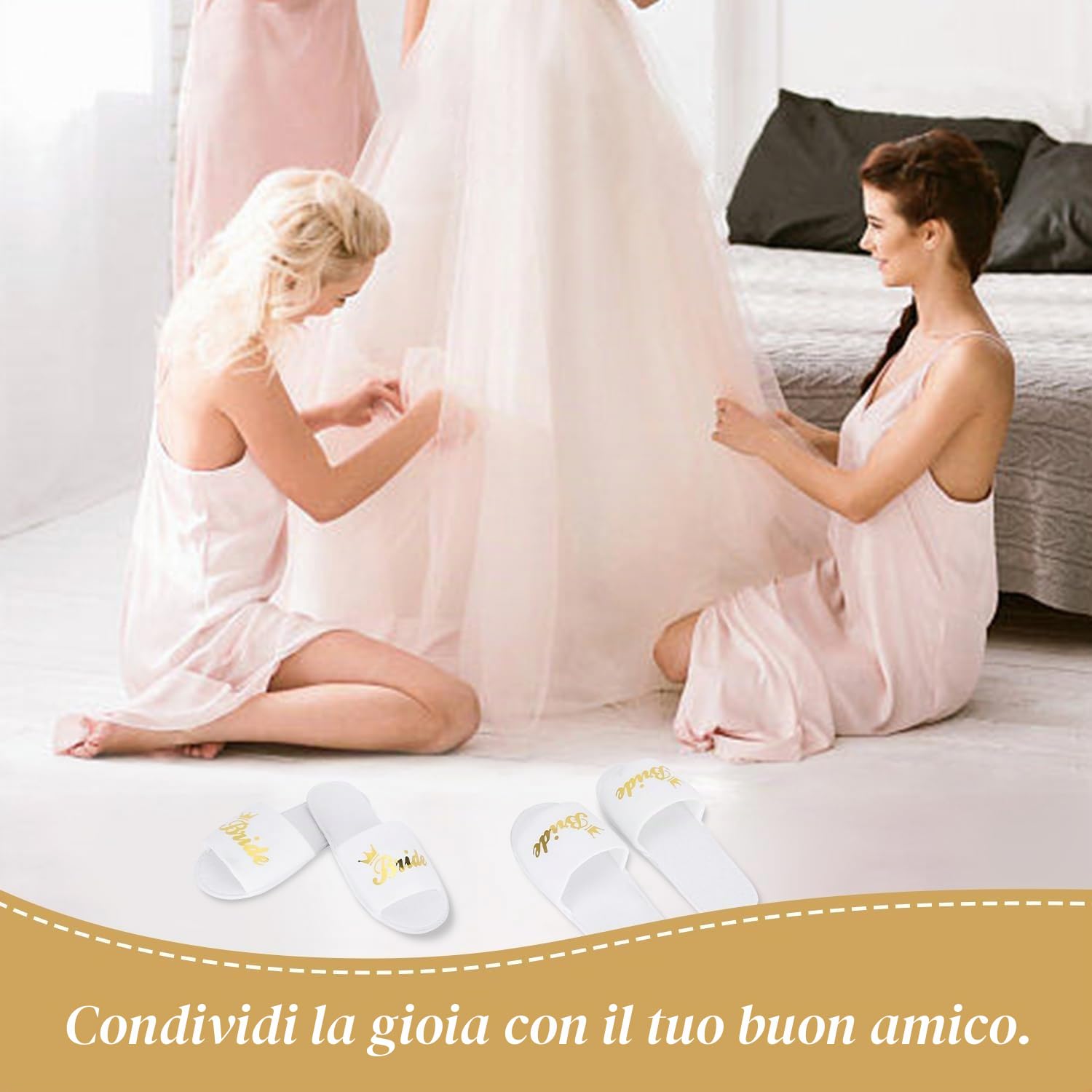 Hapivida Pantofole Sposa Usa e Getta 5 Paia Bianche Hotel