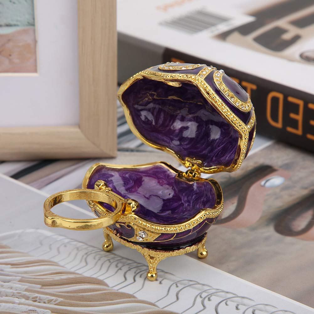 Hapivida Uovo Fabergé scatola portagioie viola smalto strass