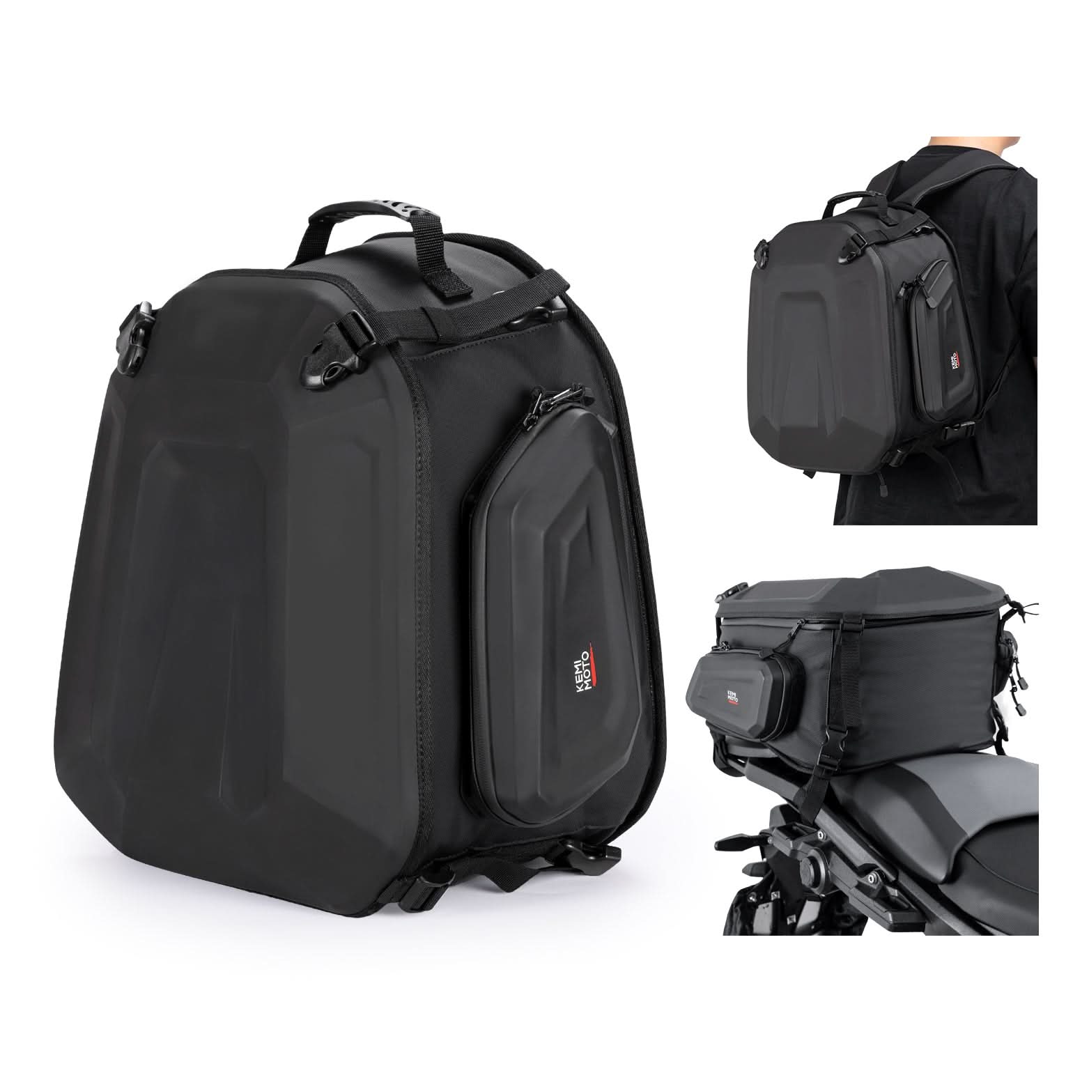 KEMIMOTO borsa posteriore moto rigida 23-35L impermeabile