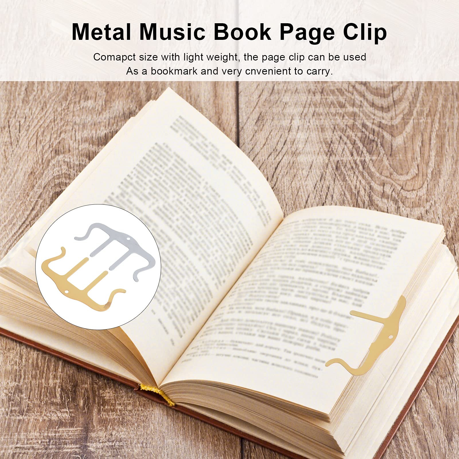 Kuuleyn Clip Libro Musicale Metallo 110 mm 2 Pezzi
