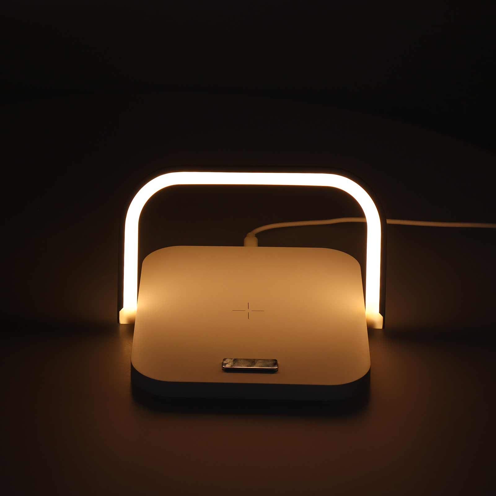 Kuuleyn lampada da tavolo 3 in 1 bianca ricarica wireless 5V