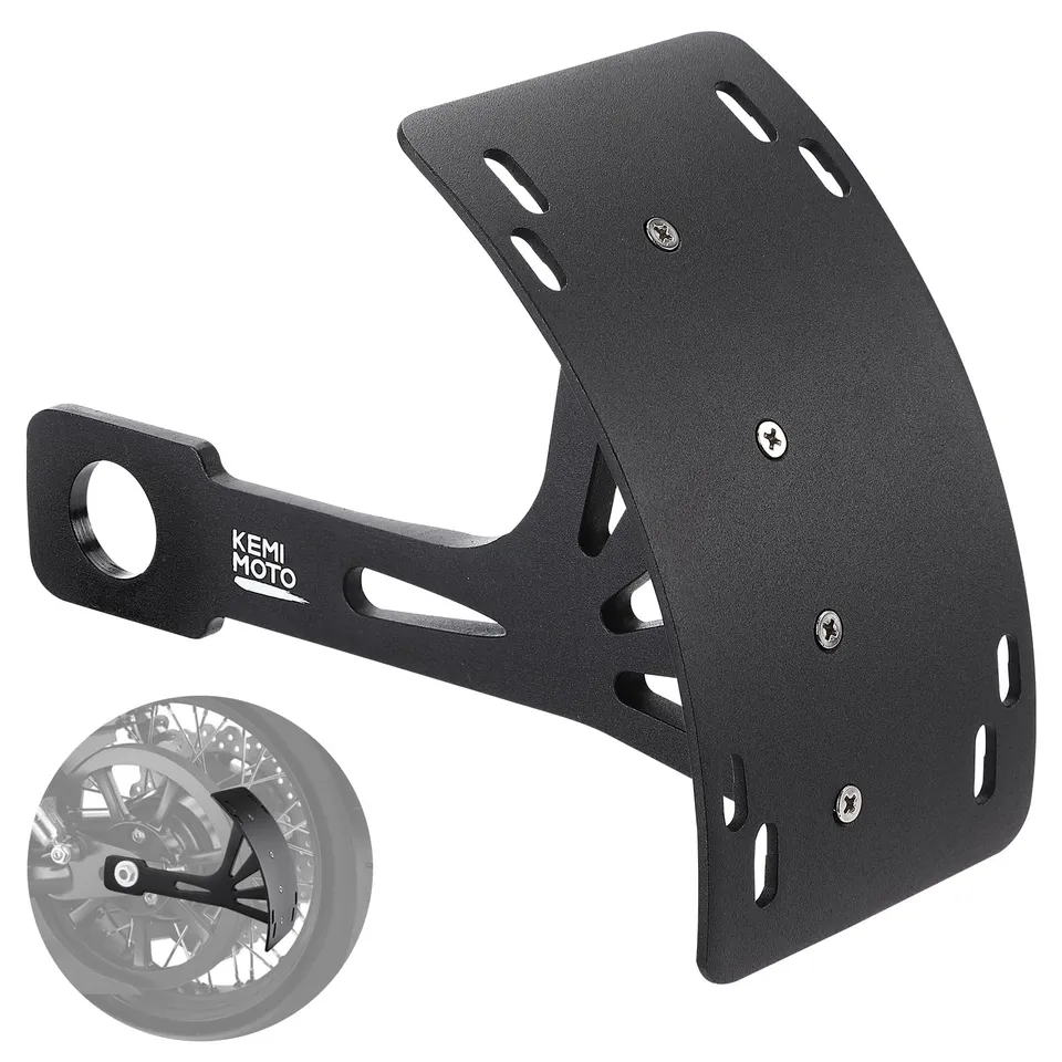 Kemimoto portatarga moto universale nero con luce LED