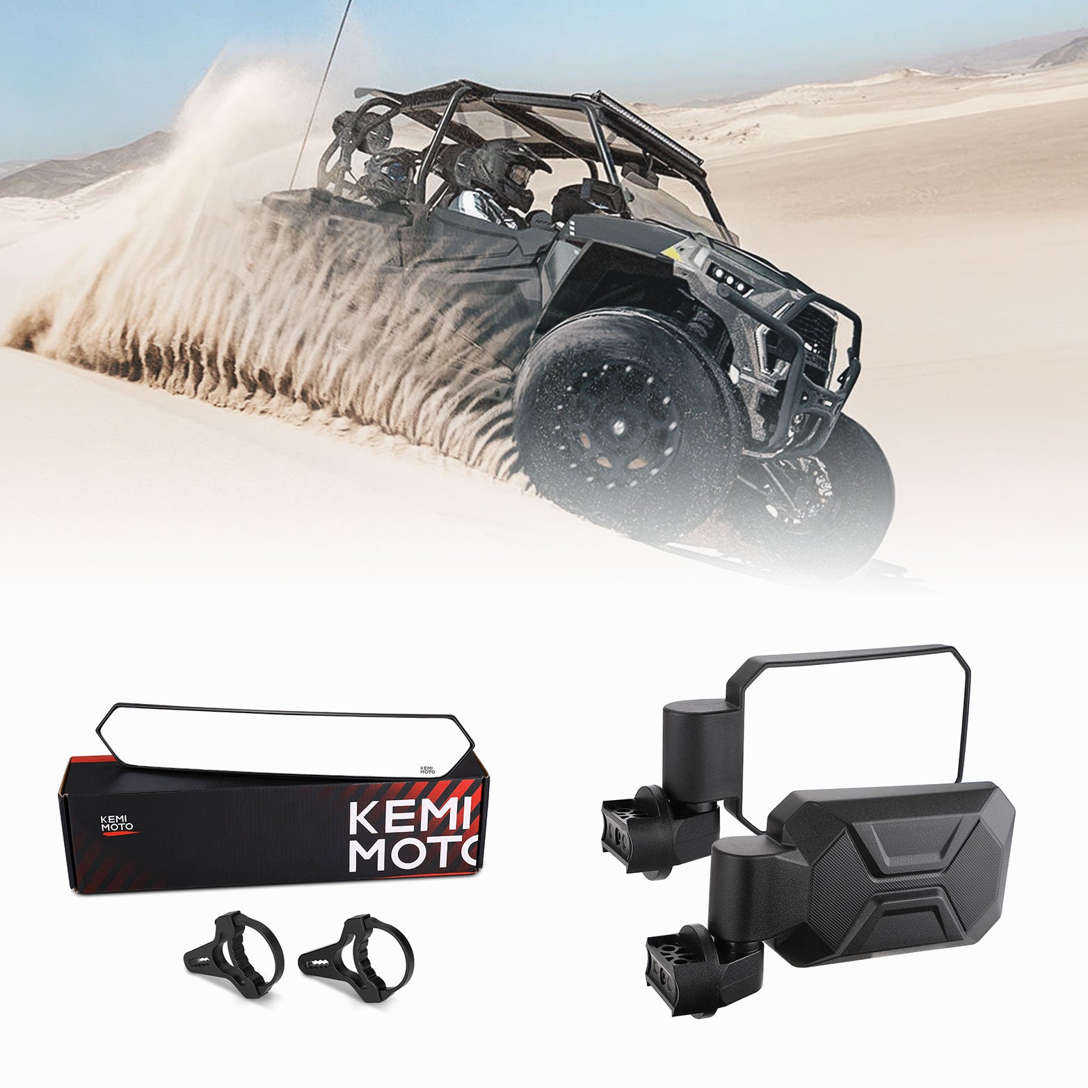 Kemimoto UTV kit specchi centrale 15" + laterali roll-bar